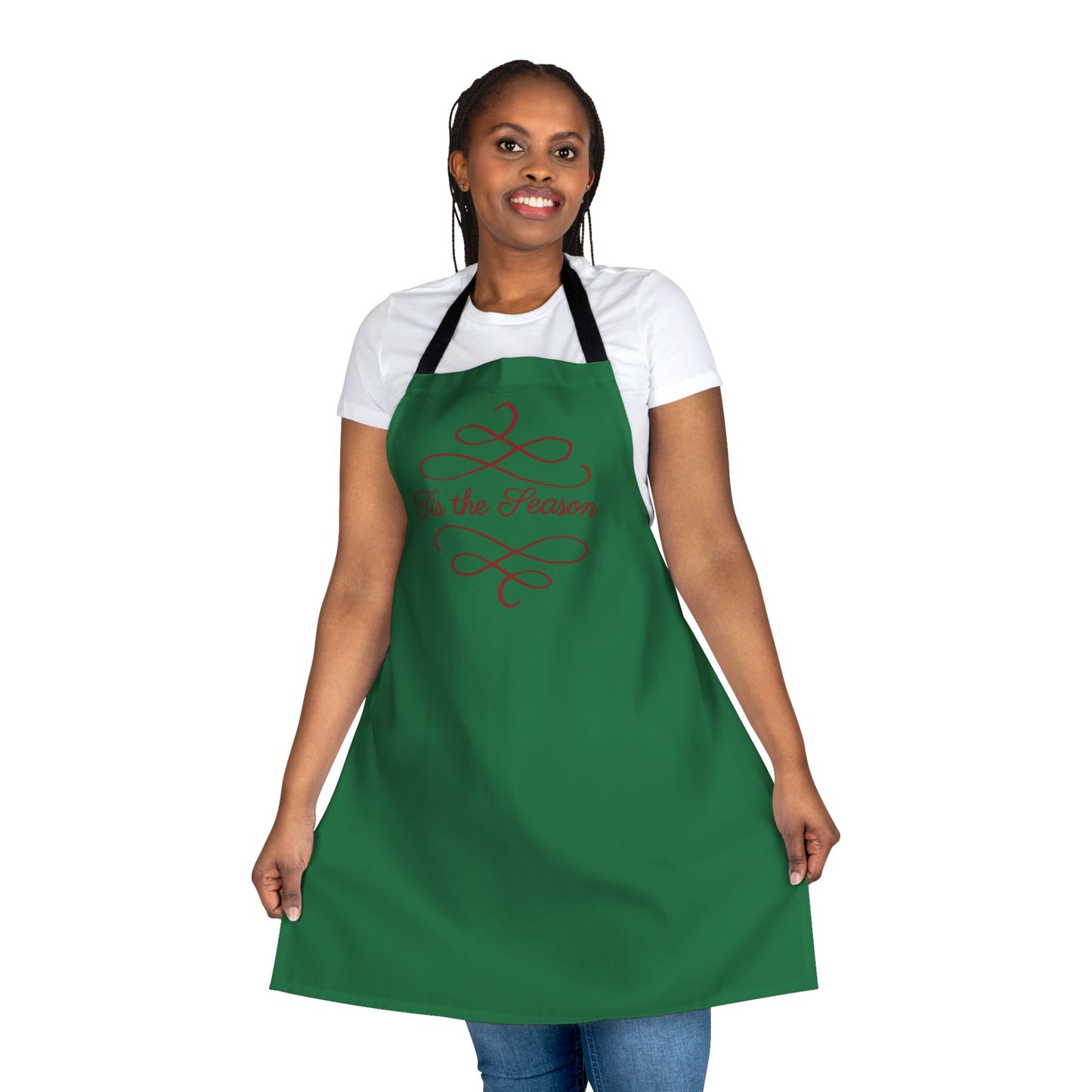 "'Tis the Season" Apron, Dark Green