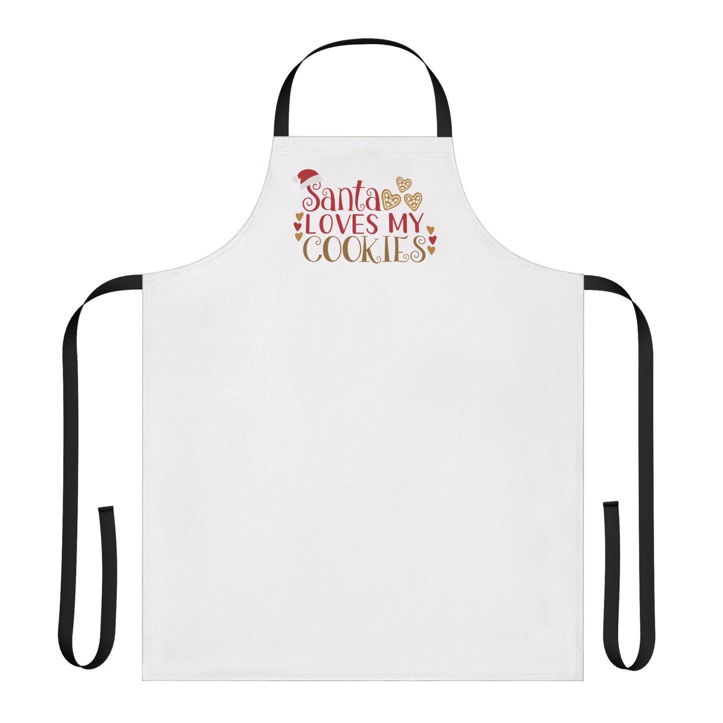 "Santa Loves My Cookies" Apron, White