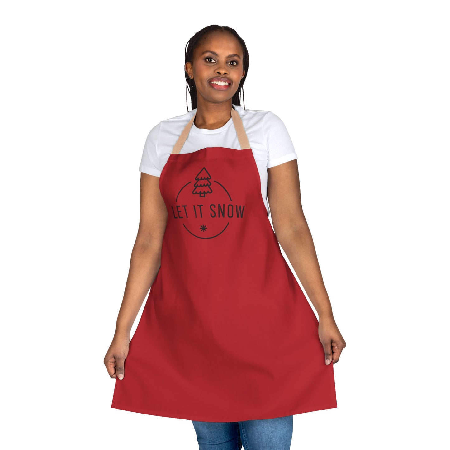 "Let it Snow" Apron, Dark Red