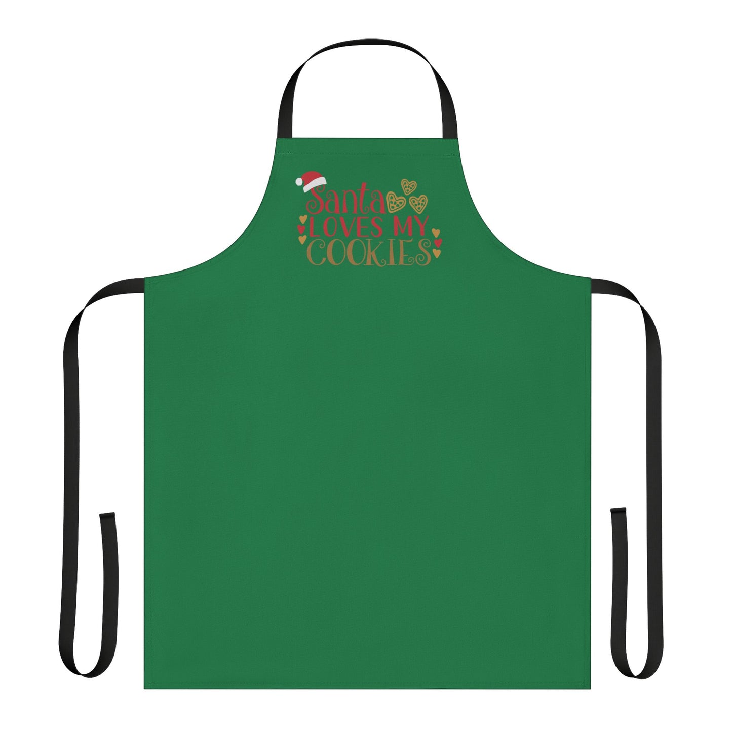 "Santa Loves My Cookies" Apron, Dark Green