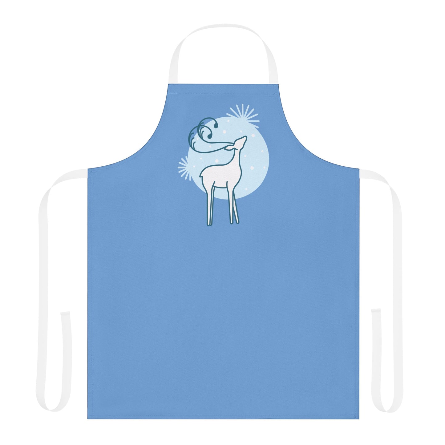 Reindeer Apron, Light Blue