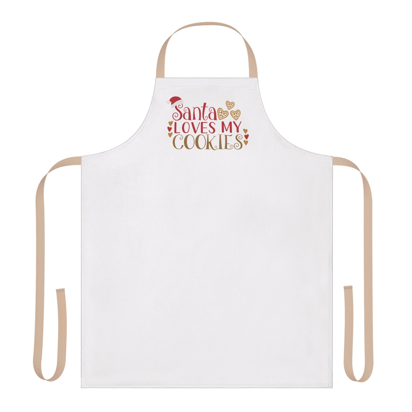 "Santa Loves My Cookies" Apron, White