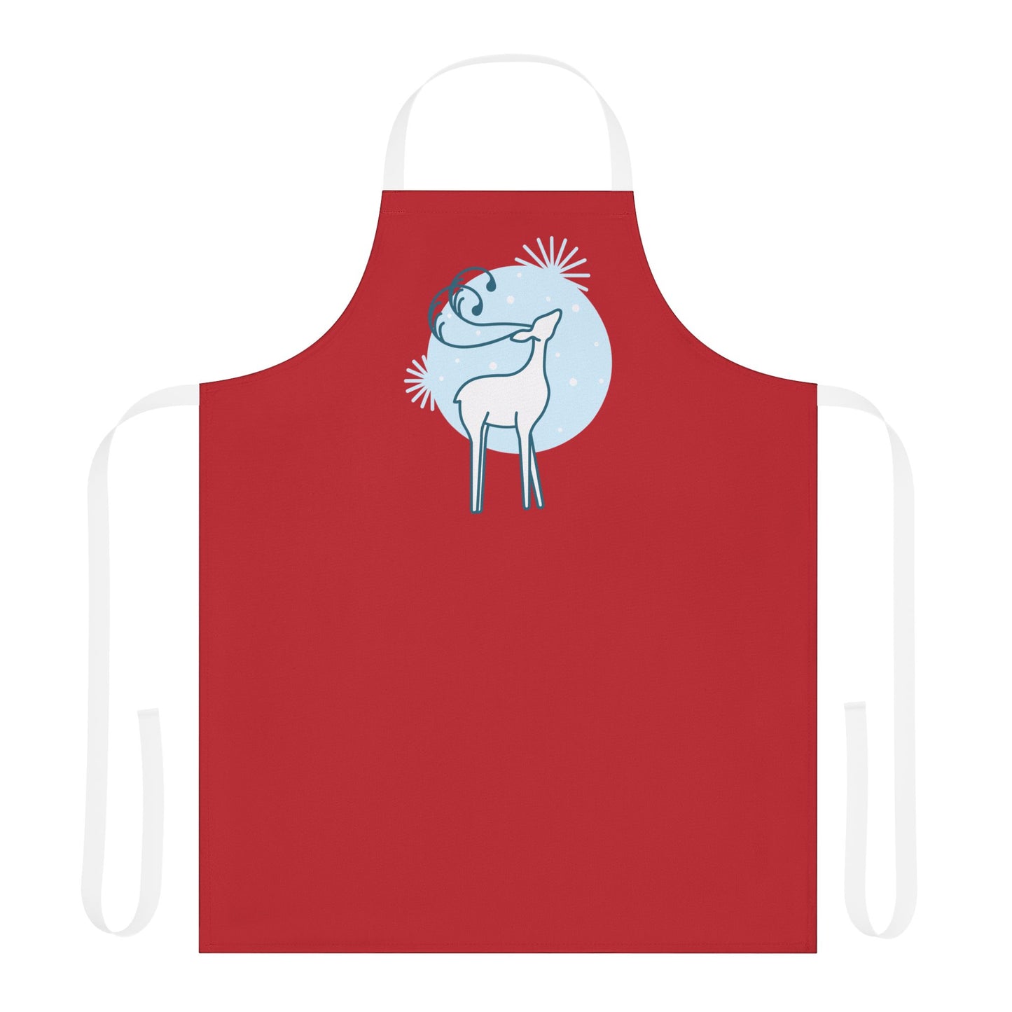 Reindeer Apron, Dark Red