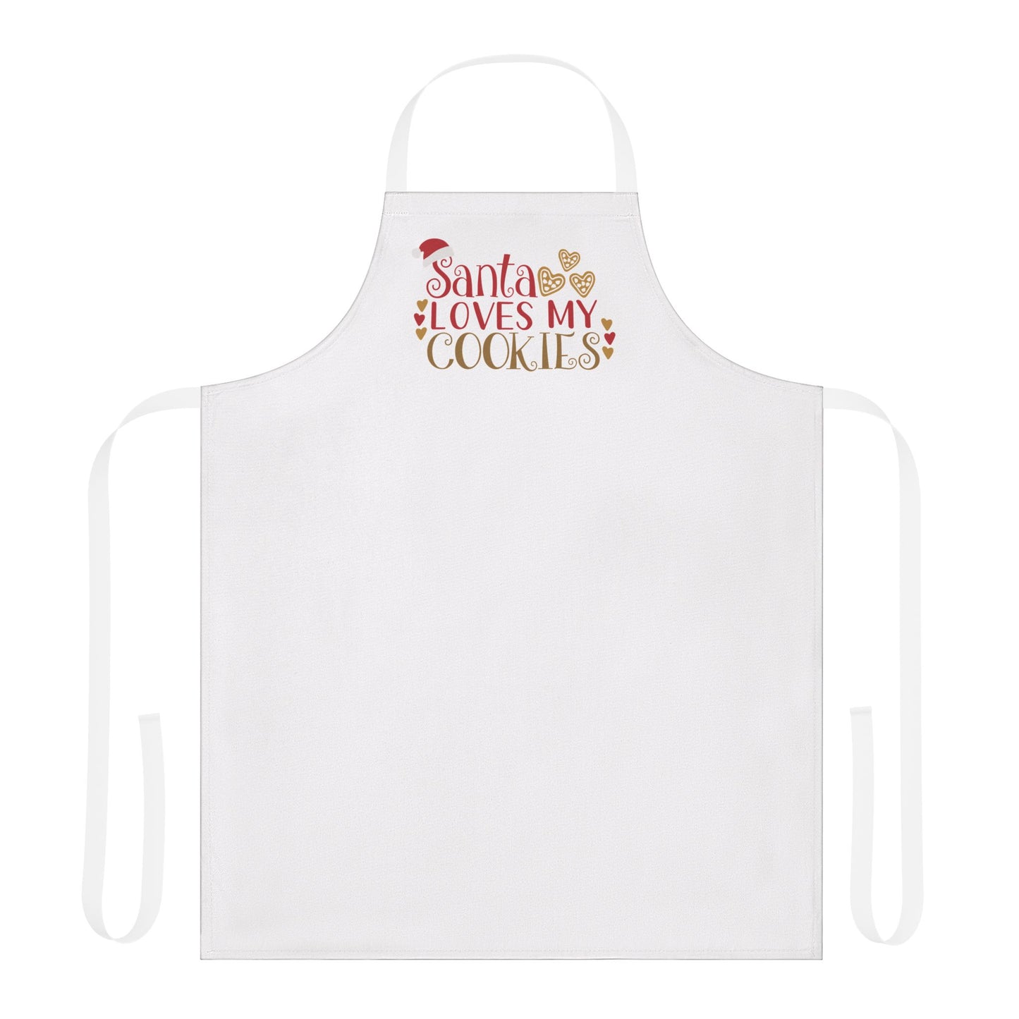 "Santa Loves My Cookies" Apron, White