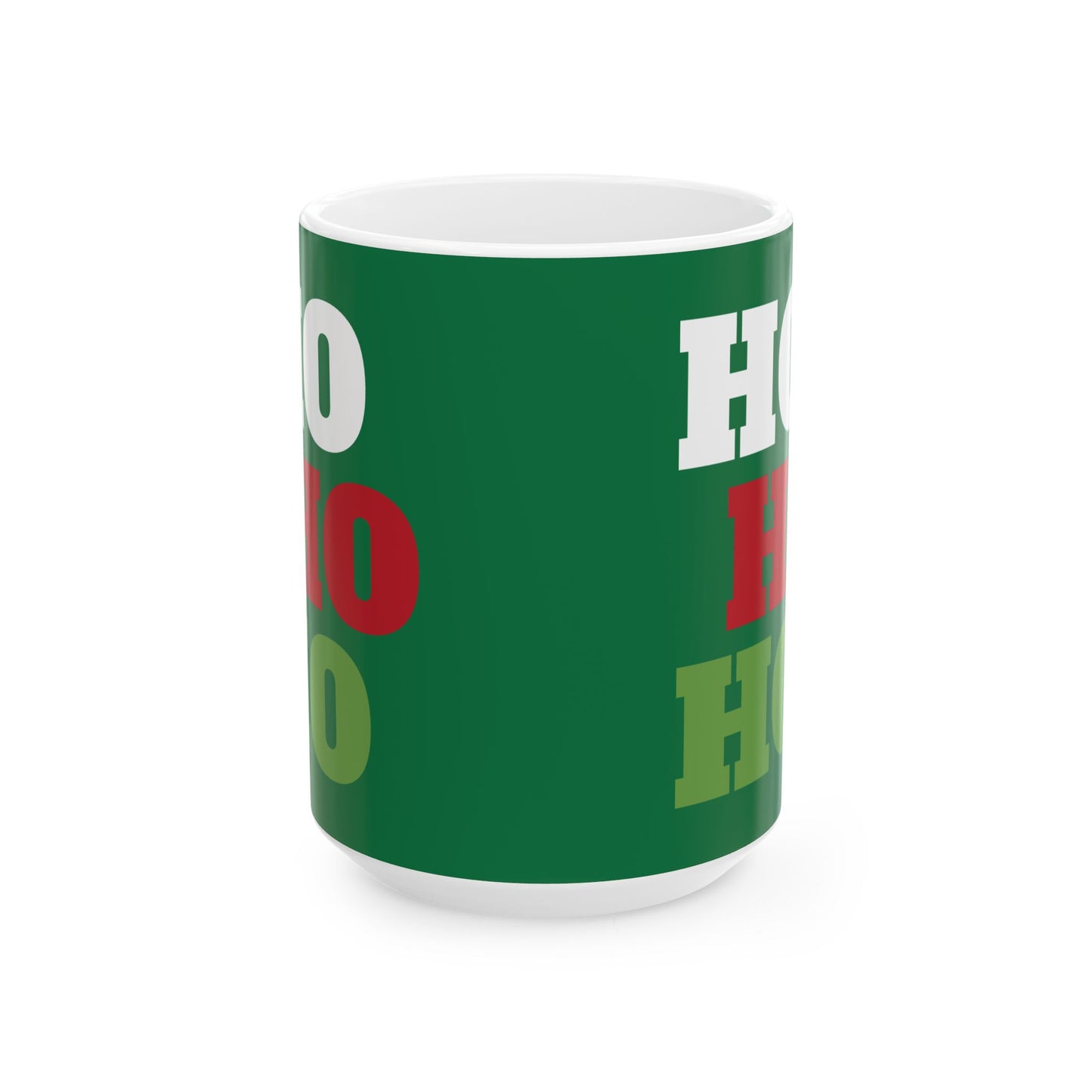 "HO, HO, HO" Christmas Ceramic Mug, (11oz, 15oz)