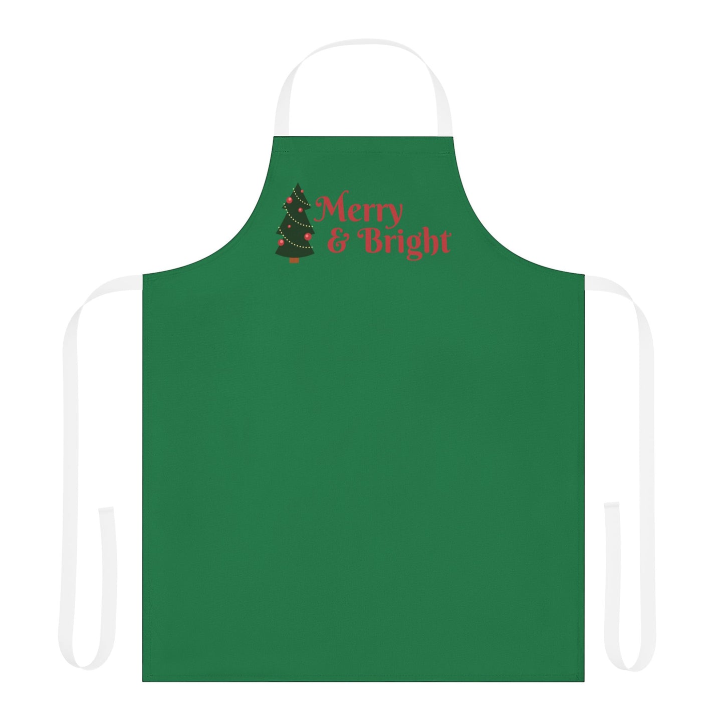 "Merry and Bright" Apron, Dark Green