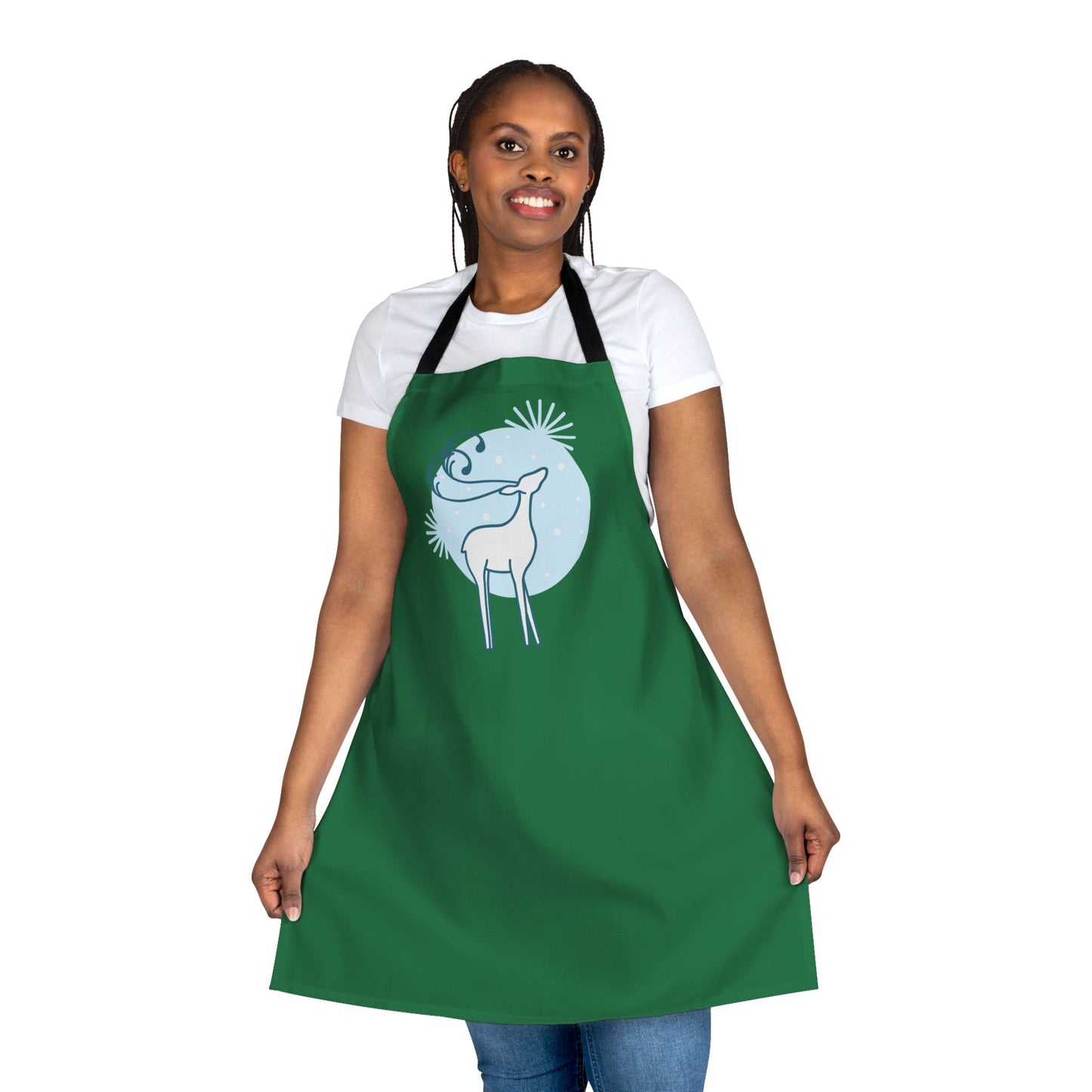 Reindeer Apron, Dark Green