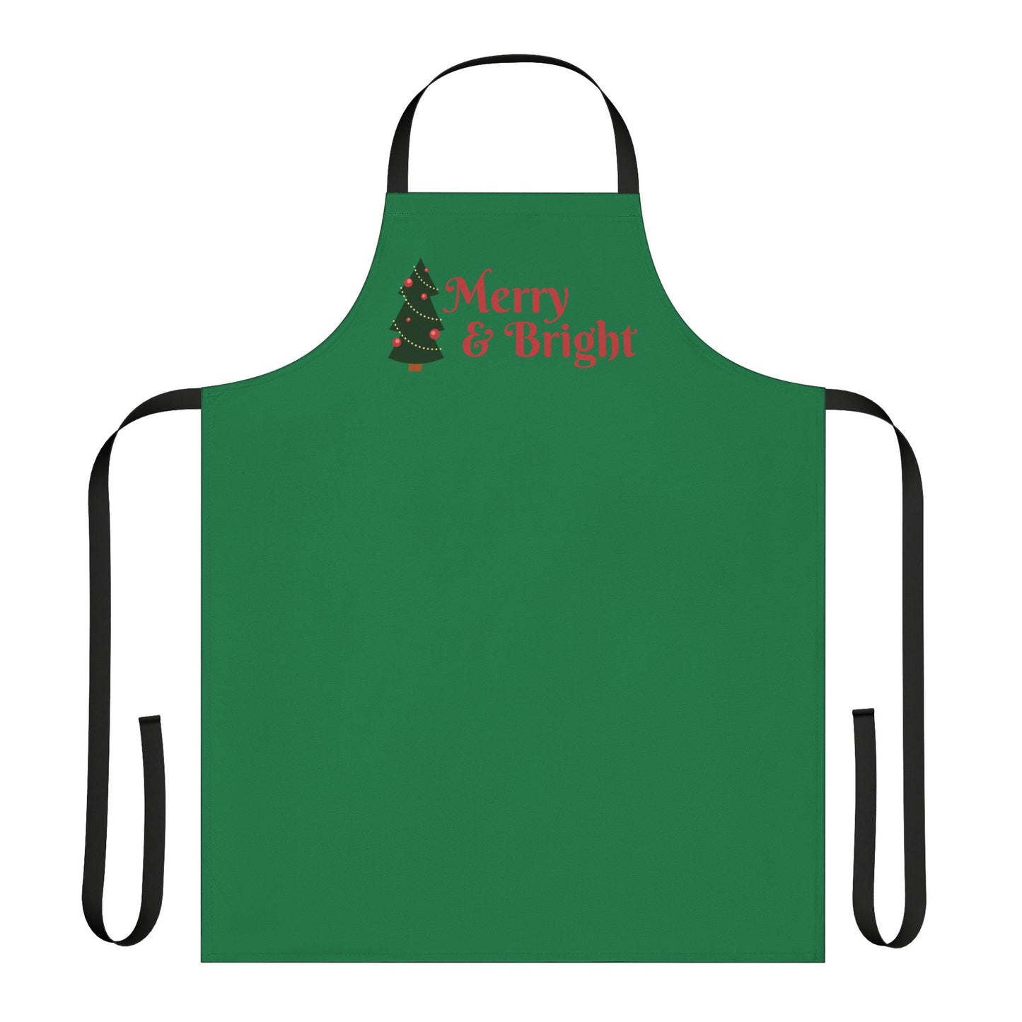 "Merry and Bright" Apron, Dark Green