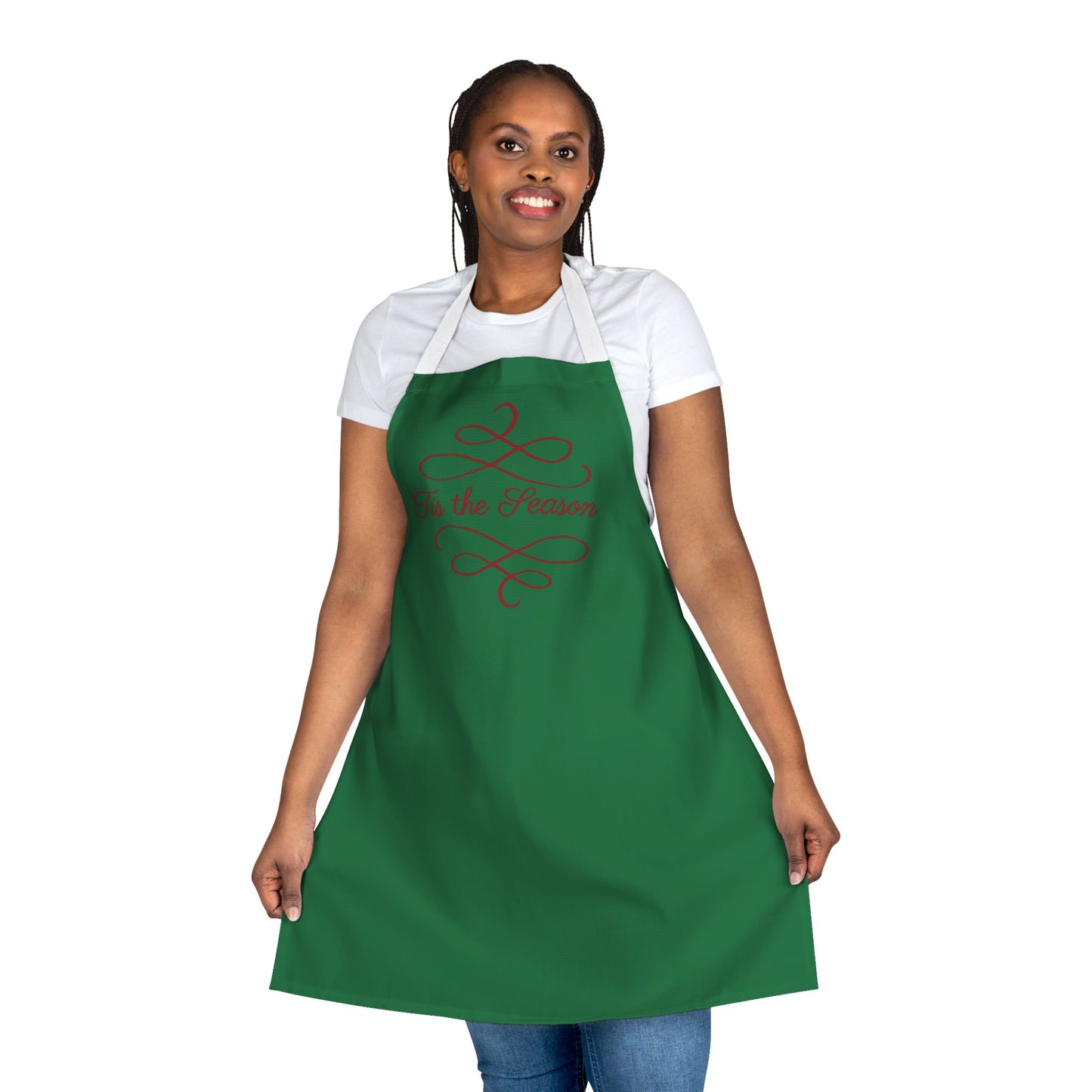 "'Tis the Season" Apron, Dark Green