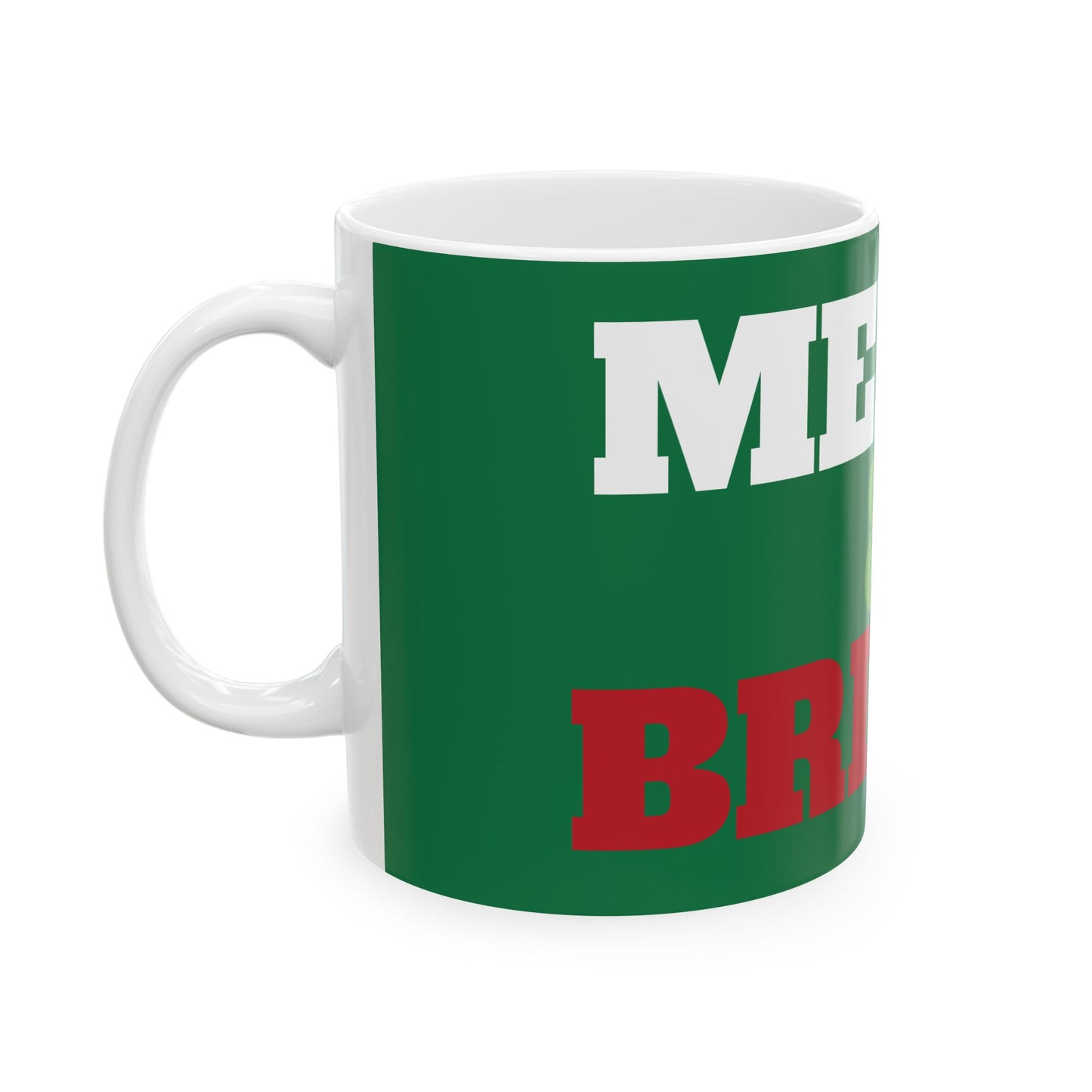 "MERRY & BRIGHT" Christmas Ceramic Mug, (11oz, 15oz)