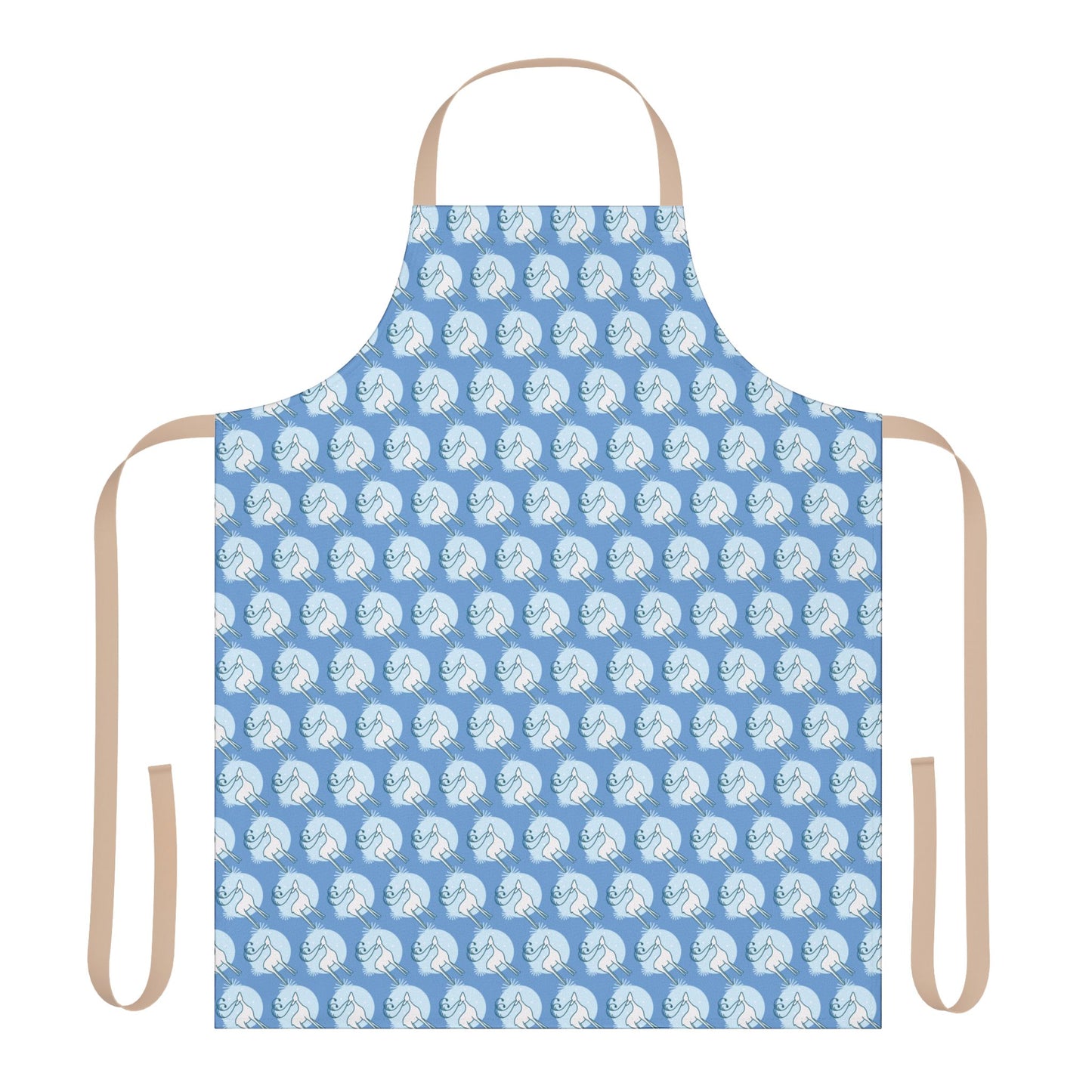 Reindeer Pattern Apron, Light Blue