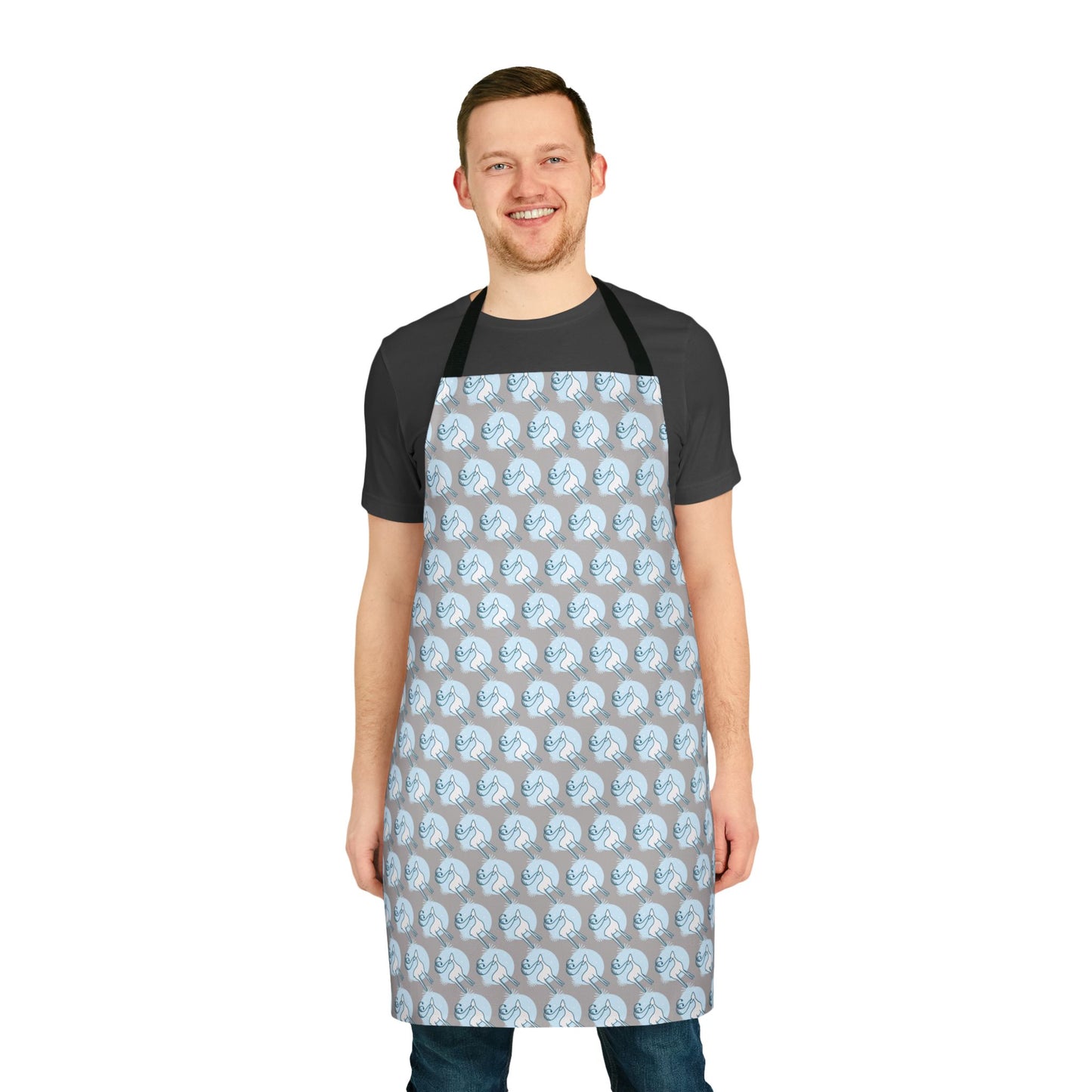 Reindeer Pattern Apron, Light Grey