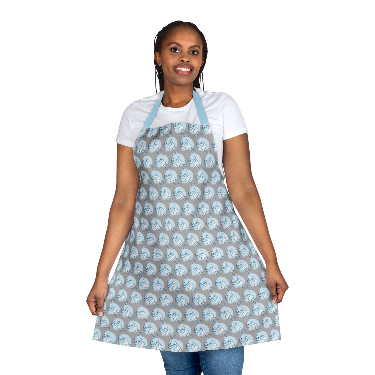 Reindeer Pattern Apron, Light Grey