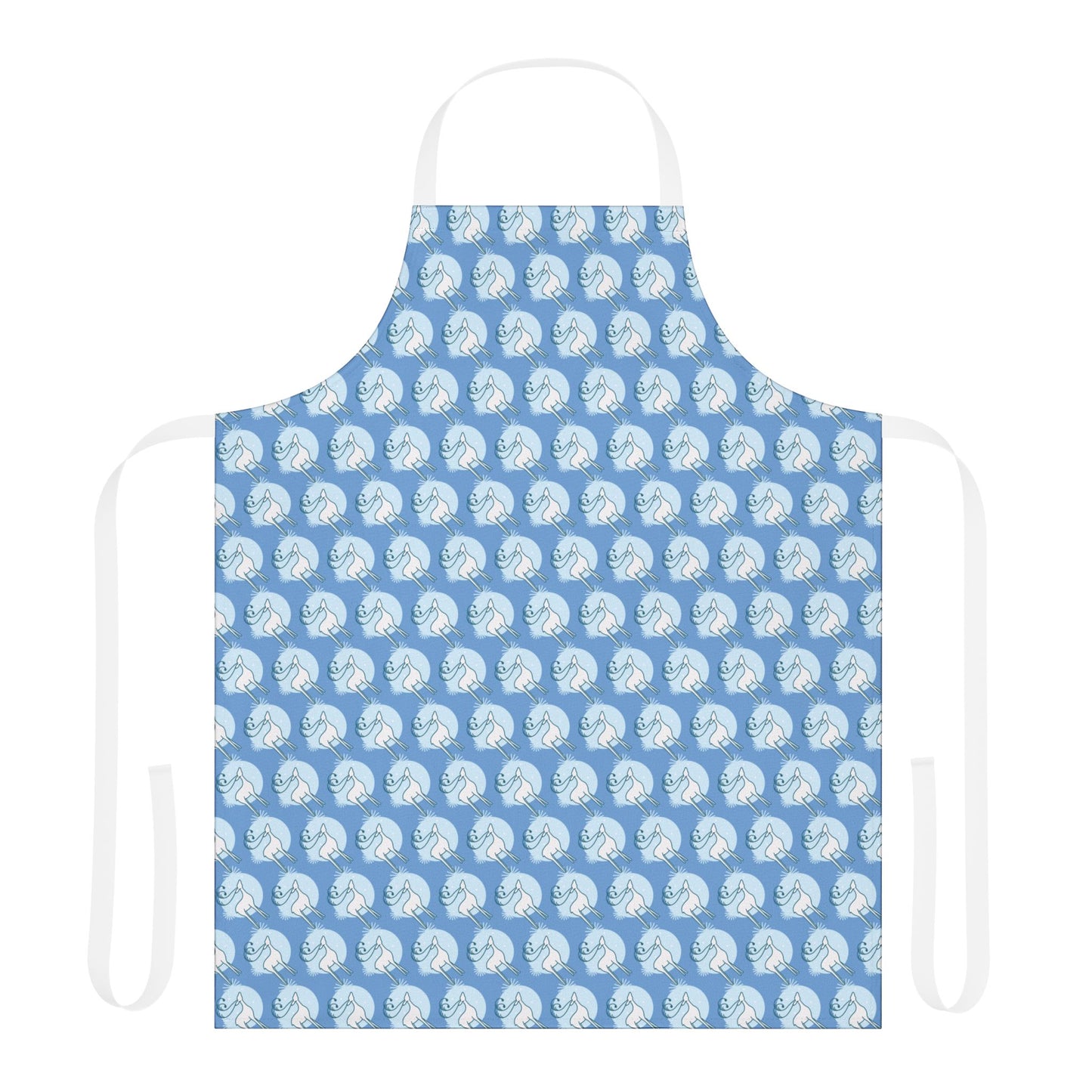 Reindeer Pattern Apron, Light Blue