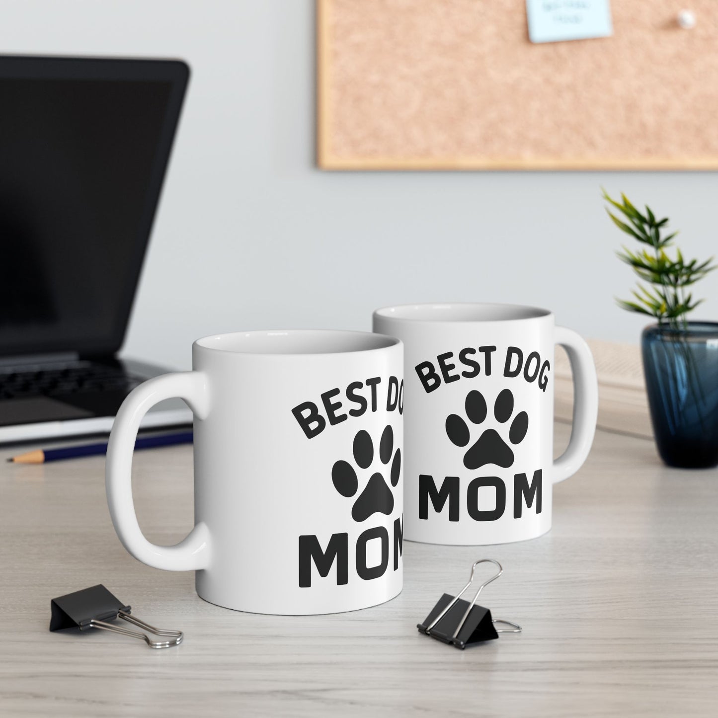 "Best Dog Mom" Ceramic Mug, (11oz)