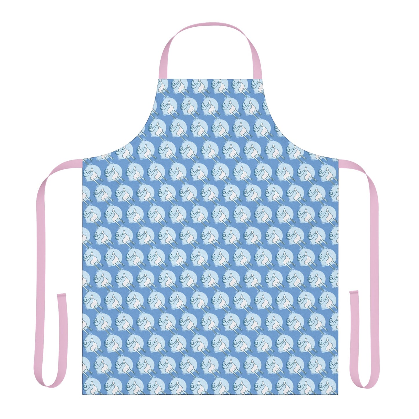 Reindeer Pattern Apron, Light Blue