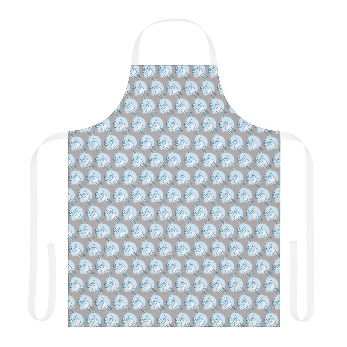 Reindeer Pattern Apron, Light Grey