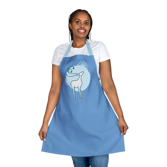 Reindeer Apron, Light Blue