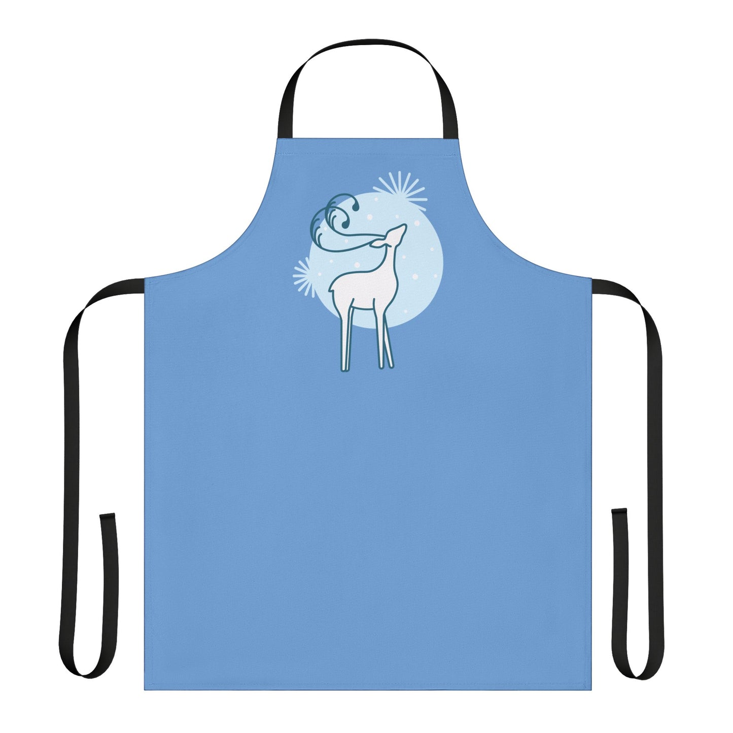 Reindeer Apron, Light Blue