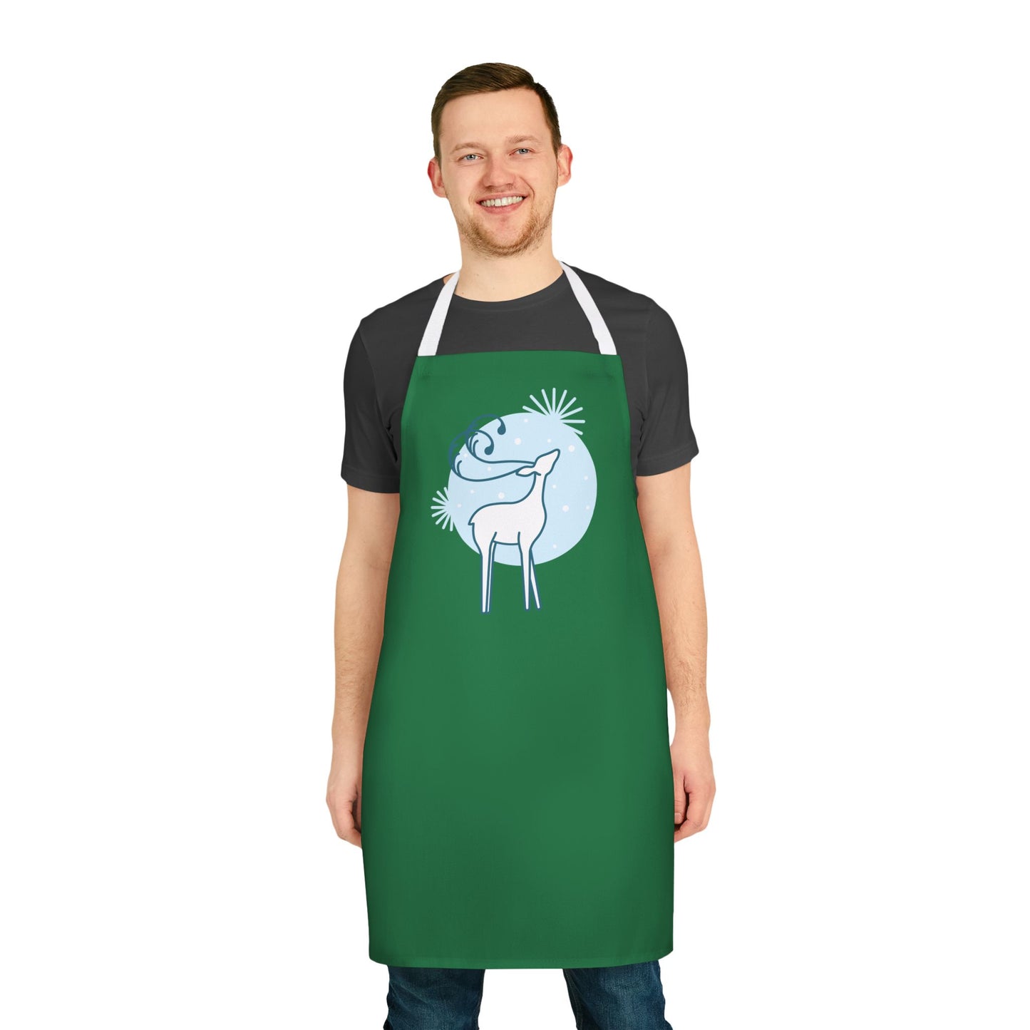 Reindeer Apron, Dark Green