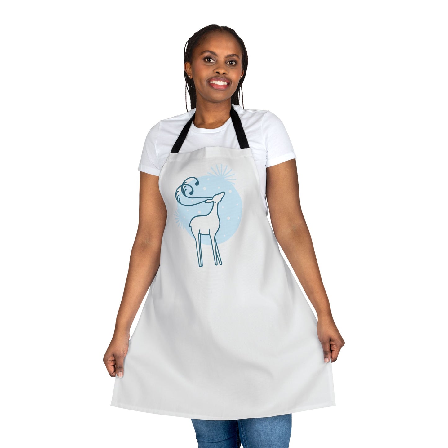 Reindeer Apron, White