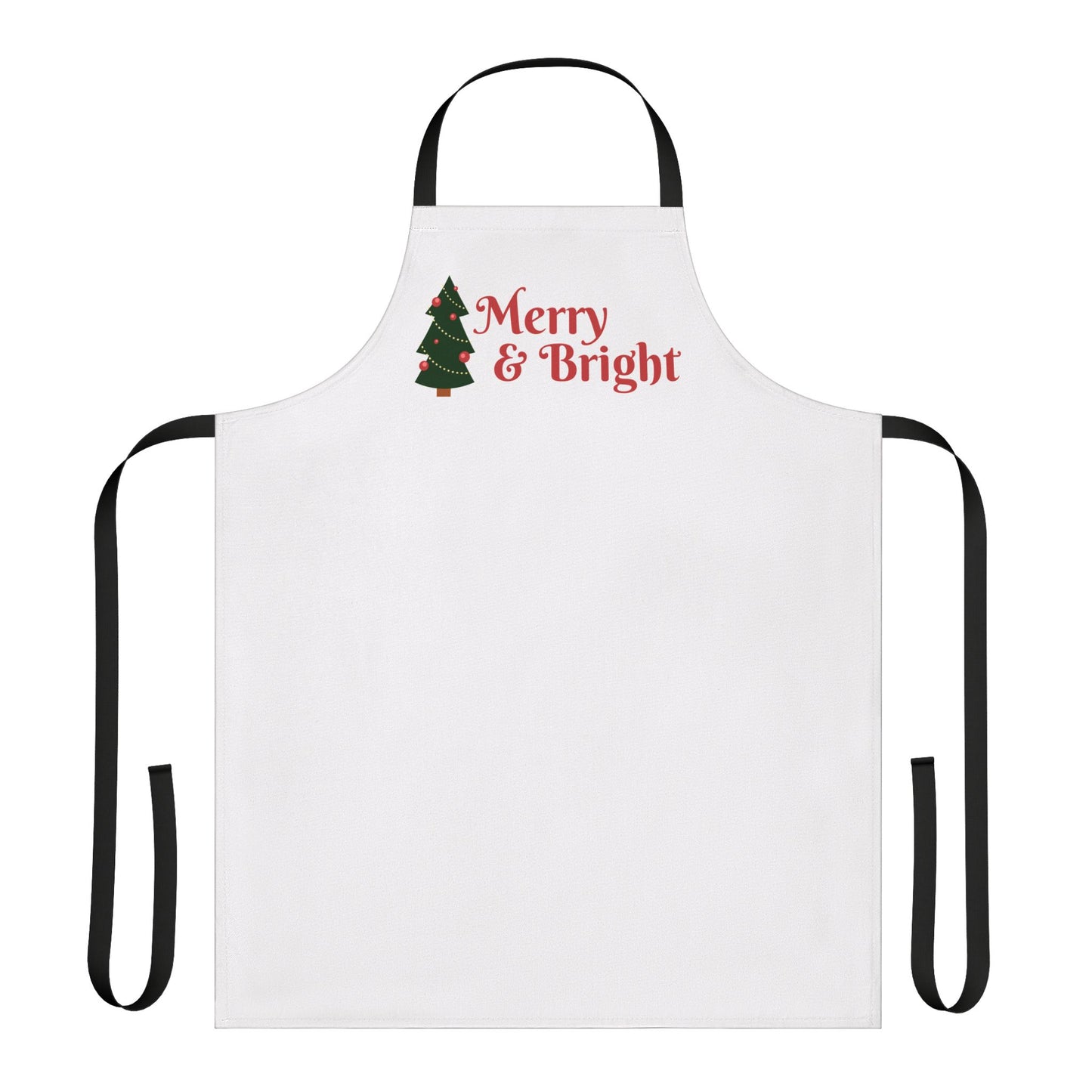 "Merry and Bright" Apron, White