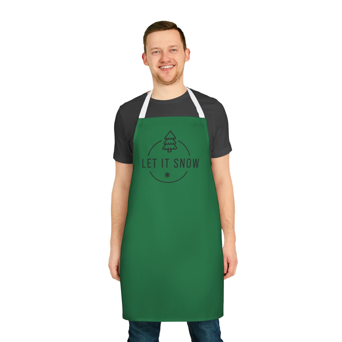 "Let it Snow" Apron, Dark Green