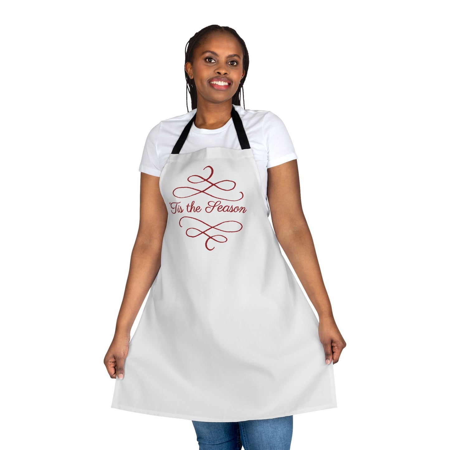 "'Tis the Season" Apron, White