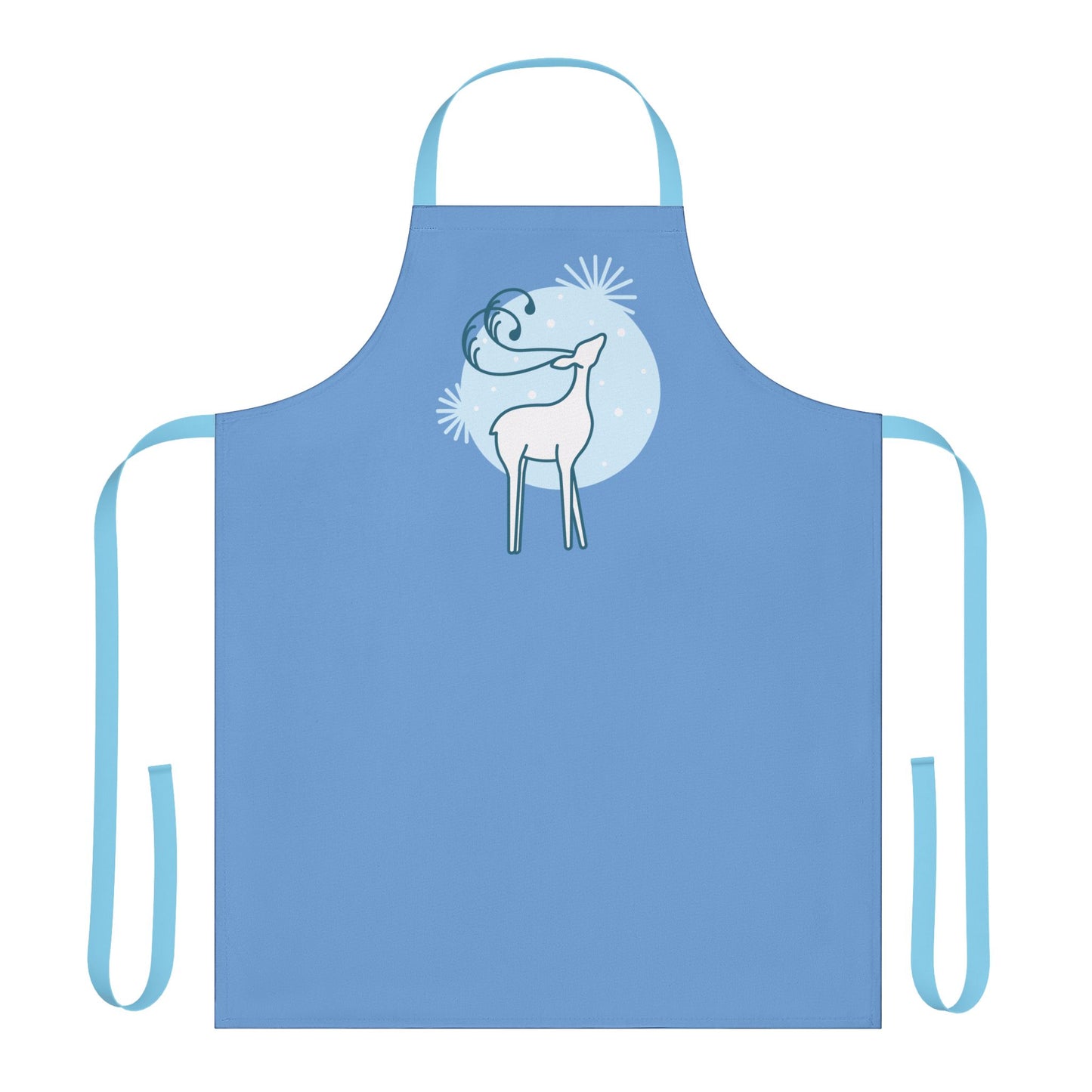 Reindeer Apron, Light Blue