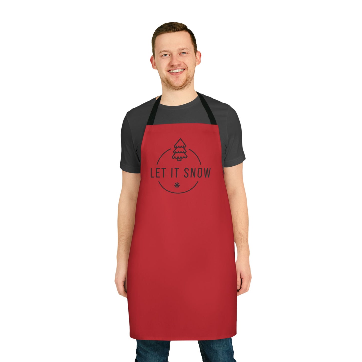 "Let it Snow" Apron, Dark Red