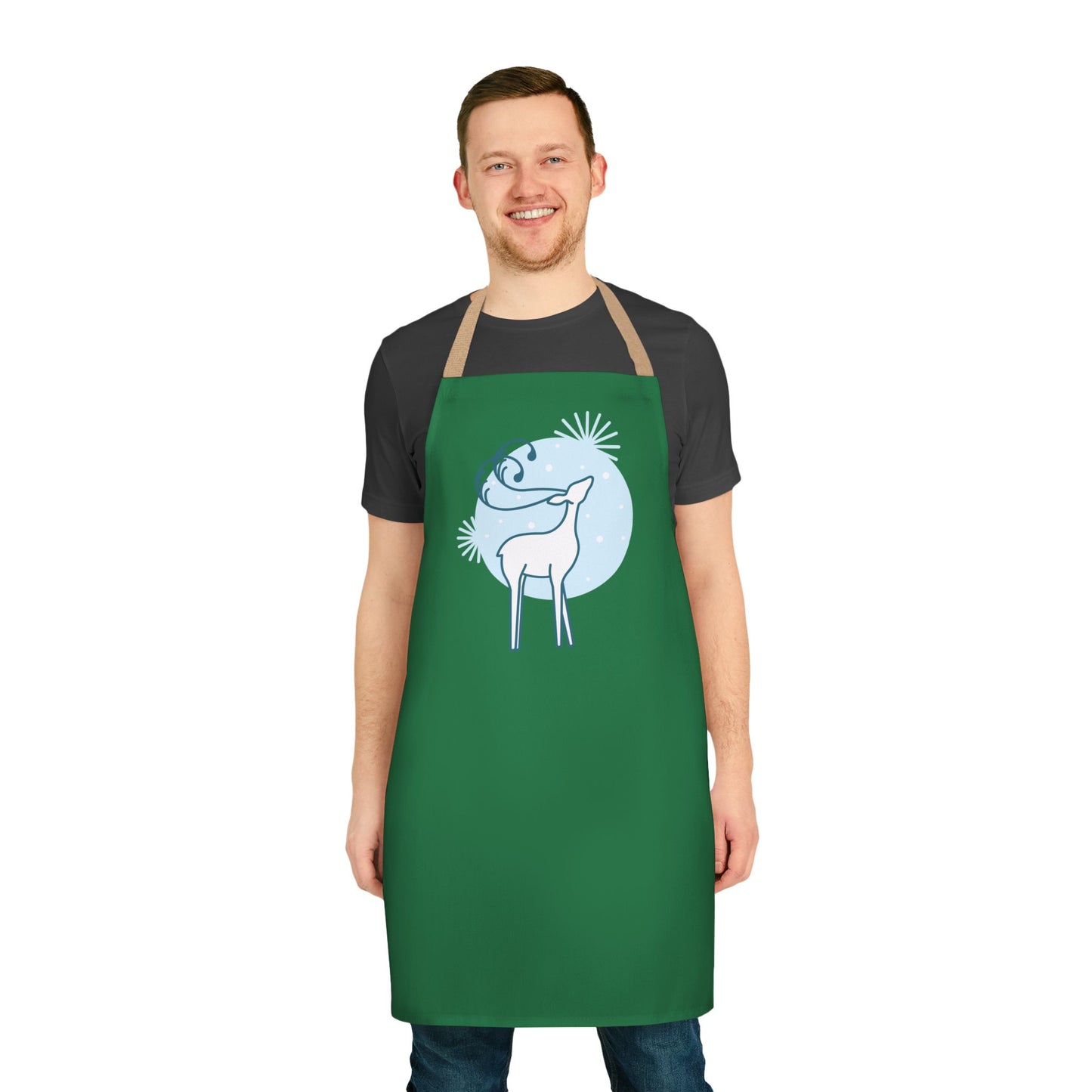 Reindeer Apron, Dark Green