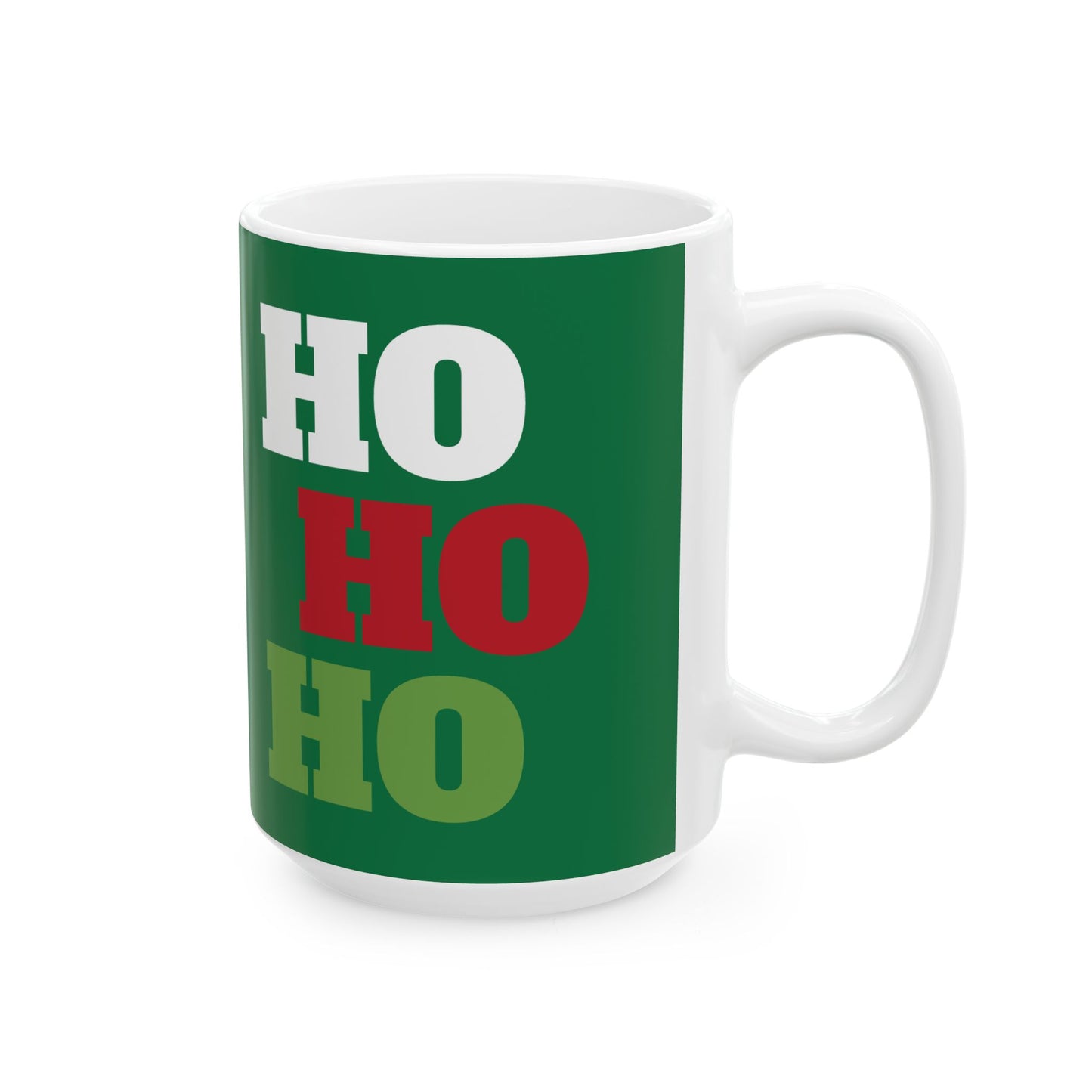 "HO, HO, HO" Christmas Ceramic Mug, (11oz, 15oz)