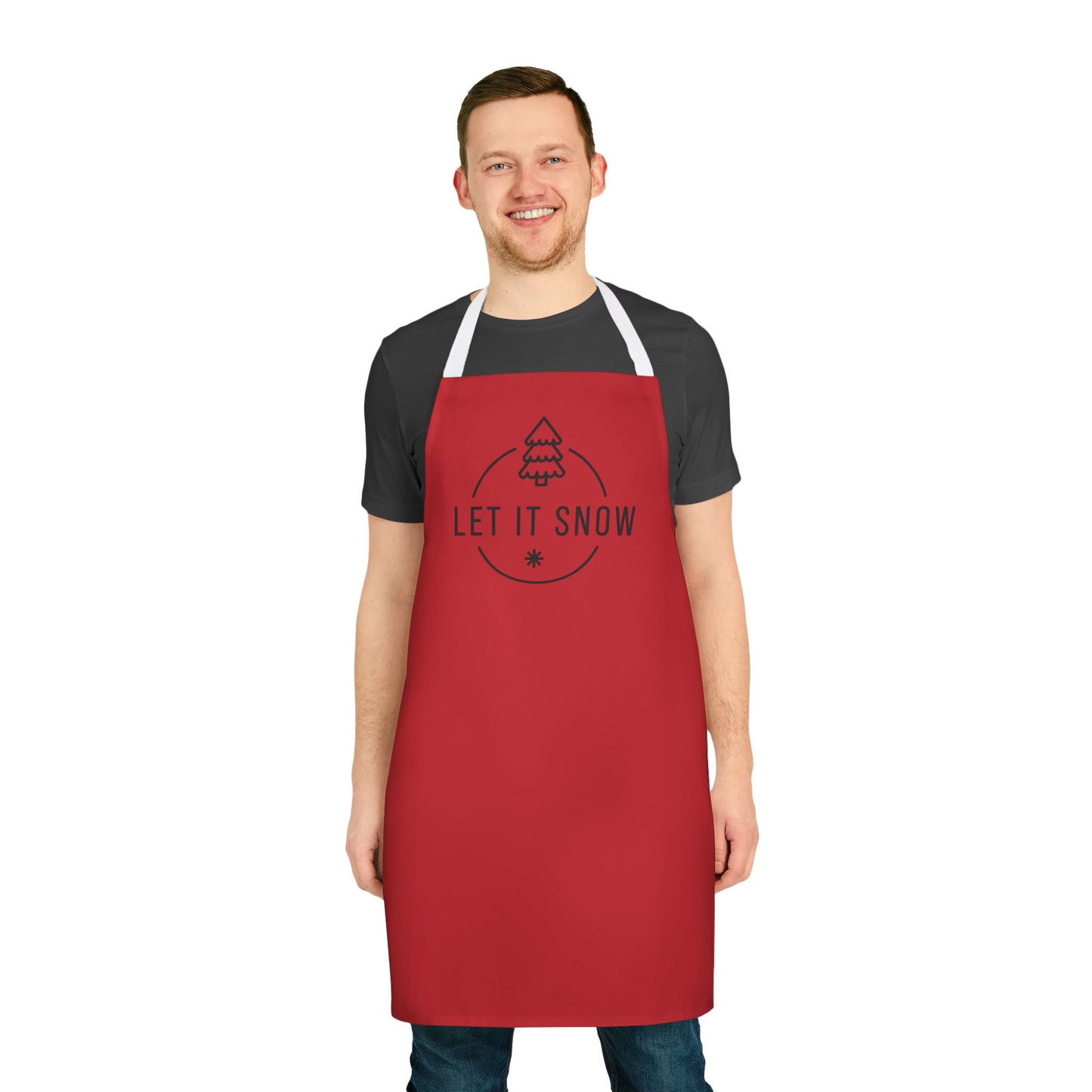 "Let it Snow" Apron, Dark Red