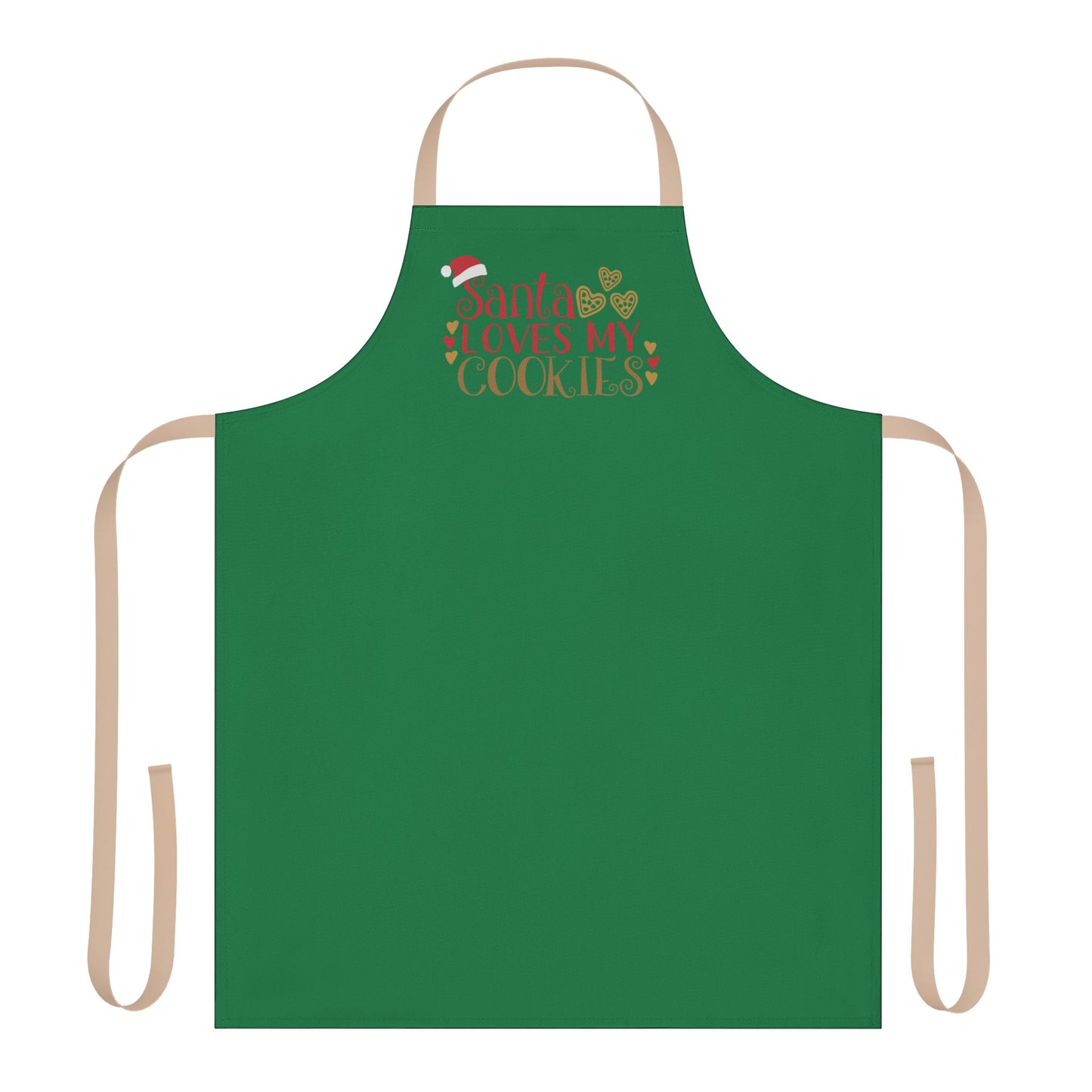 "Santa Loves My Cookies" Apron, Dark Green