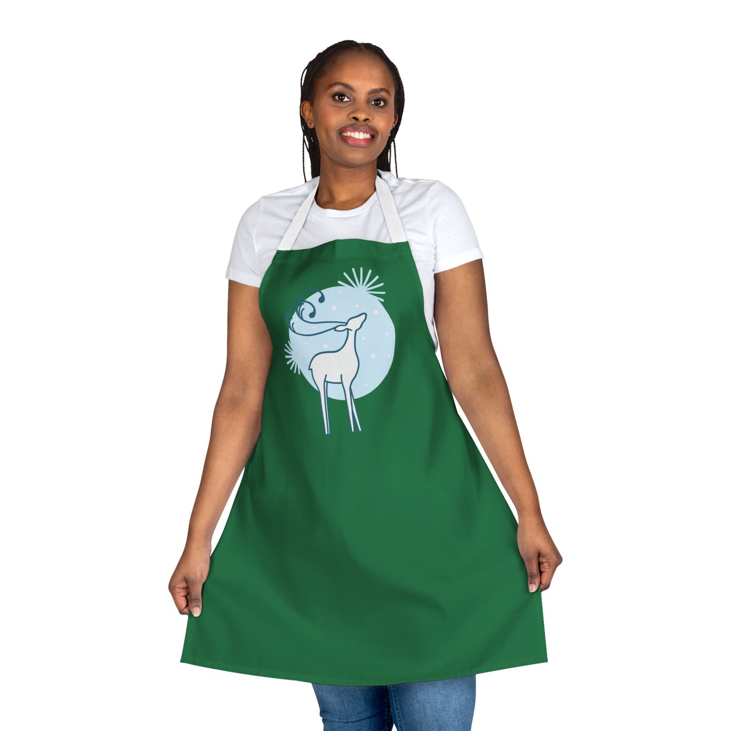 Reindeer Apron, Dark Green