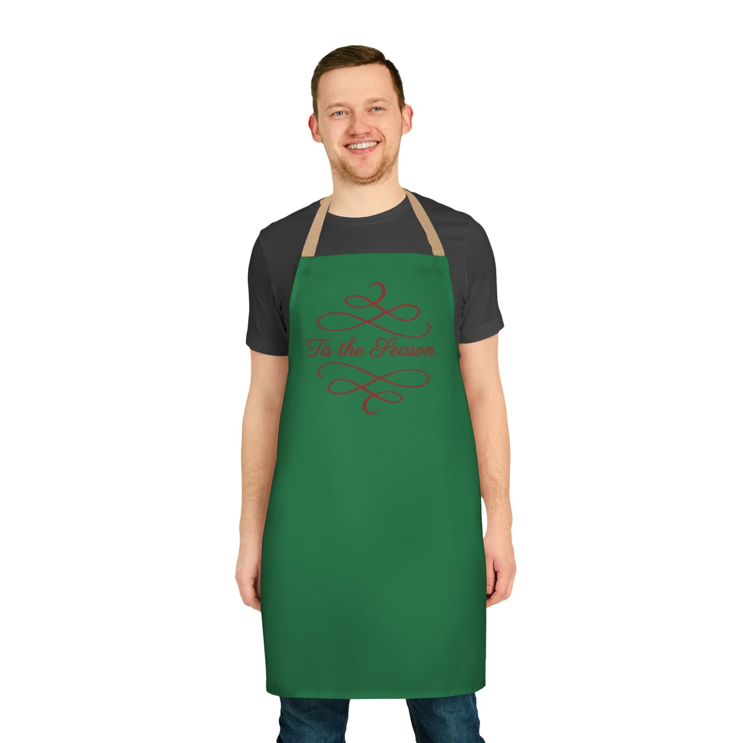 "'Tis the Season" Apron, Dark Green