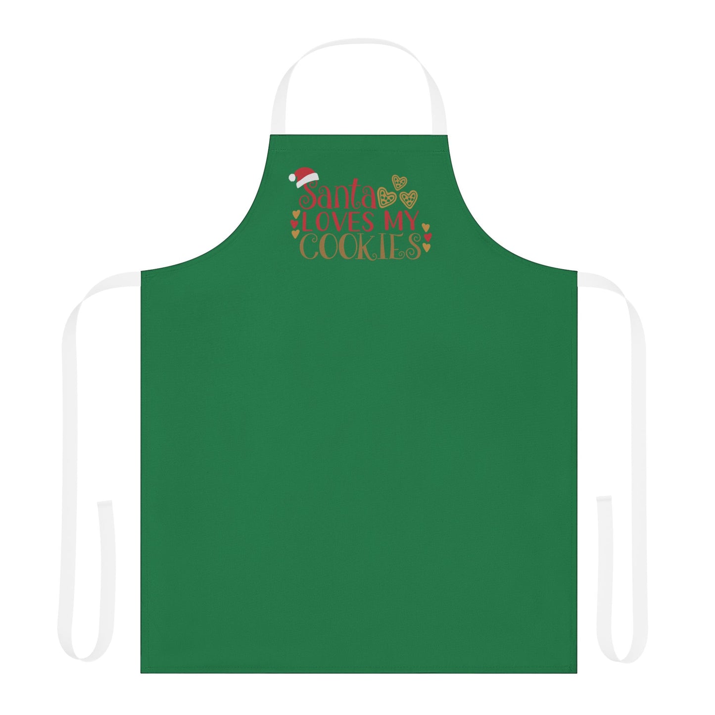 "Santa Loves My Cookies" Apron, Dark Green