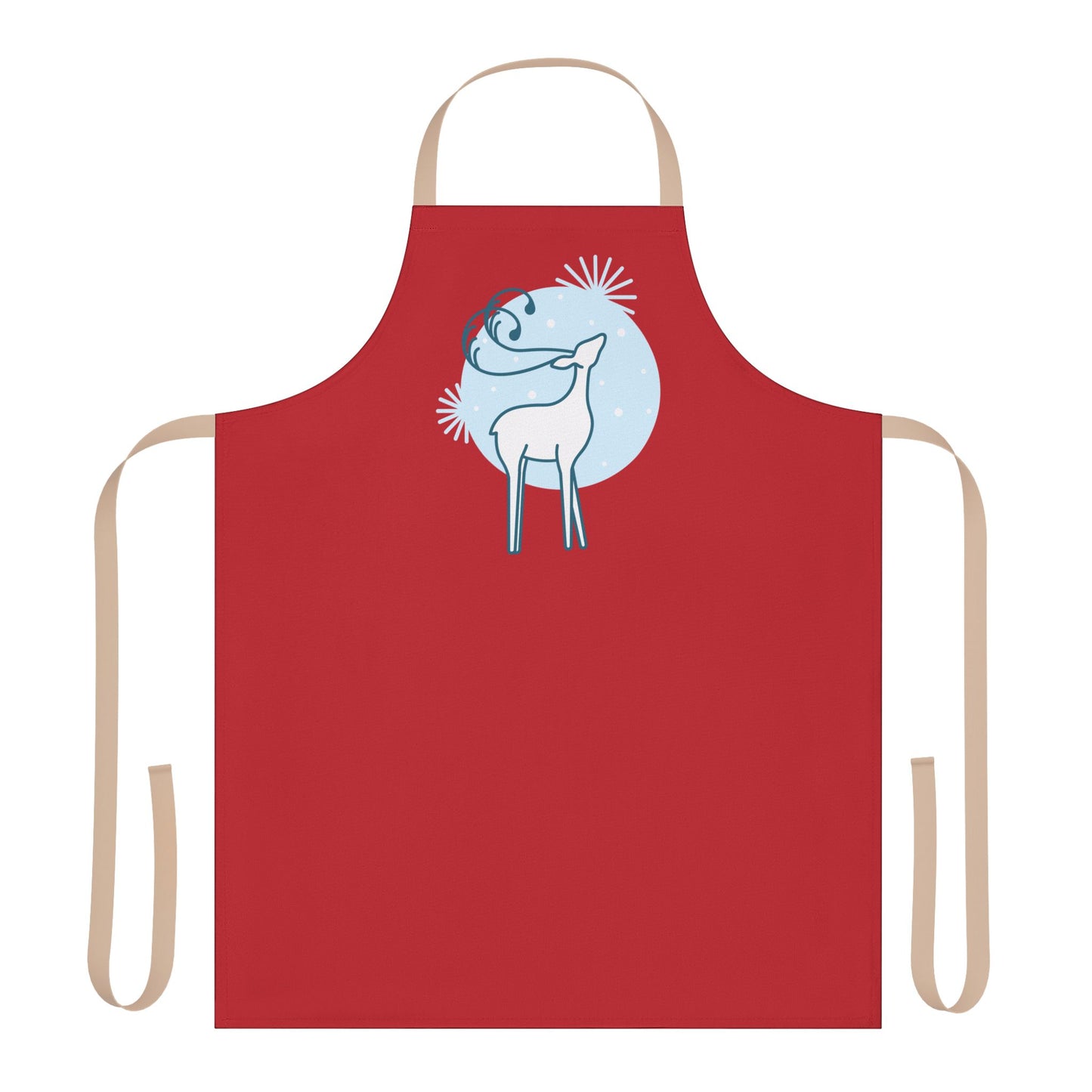 Reindeer Apron, Dark Red