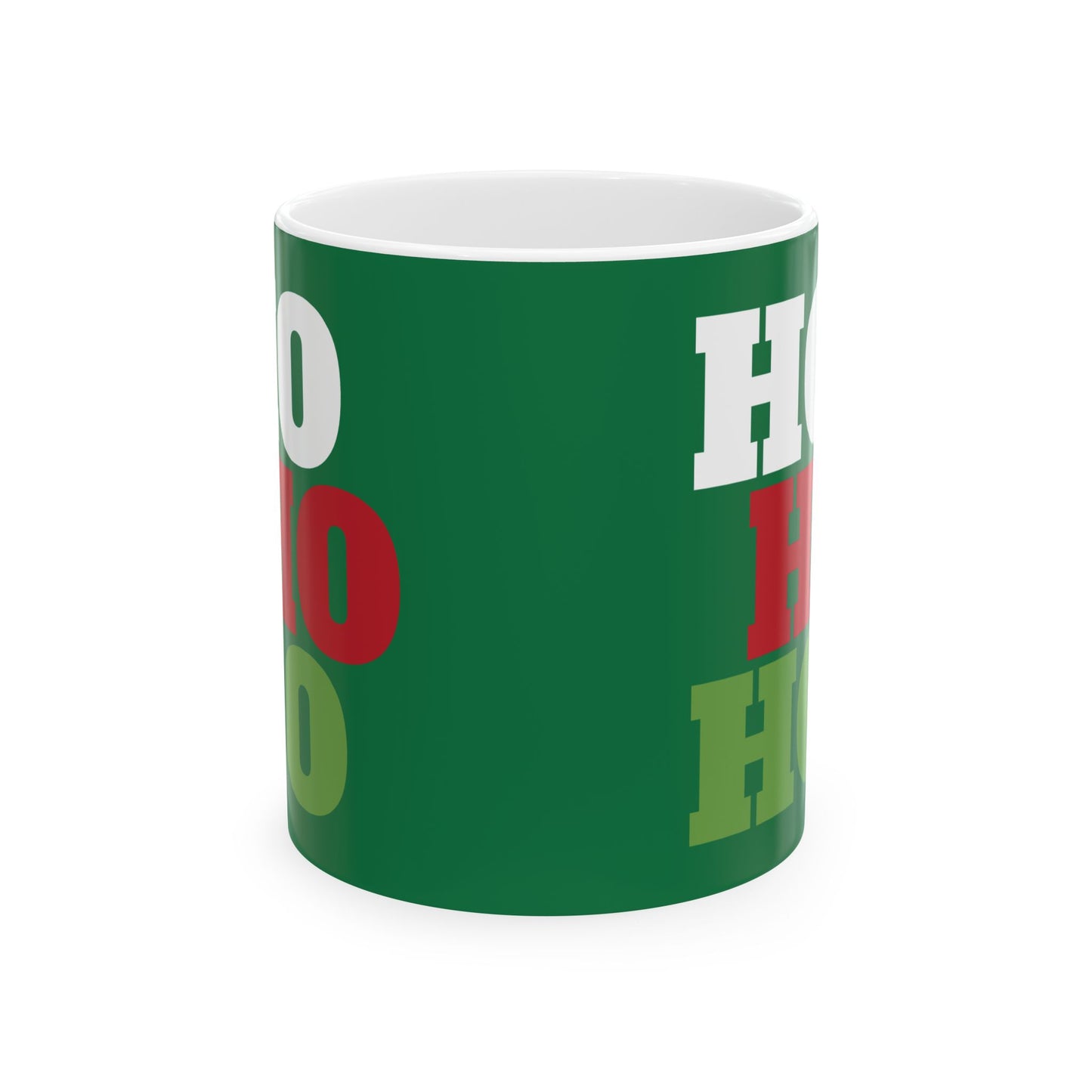 "HO, HO, HO" Christmas Ceramic Mug, (11oz, 15oz)