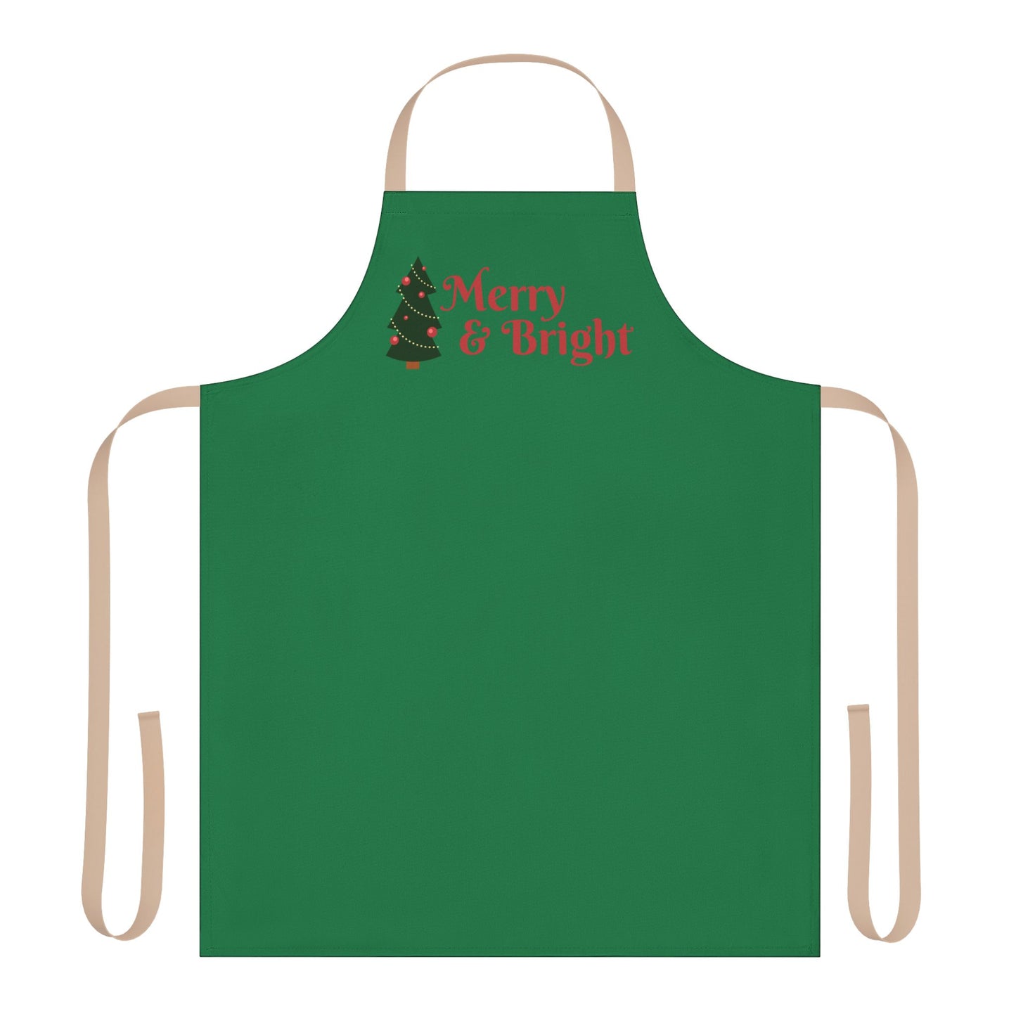 "Merry and Bright" Apron, Dark Green