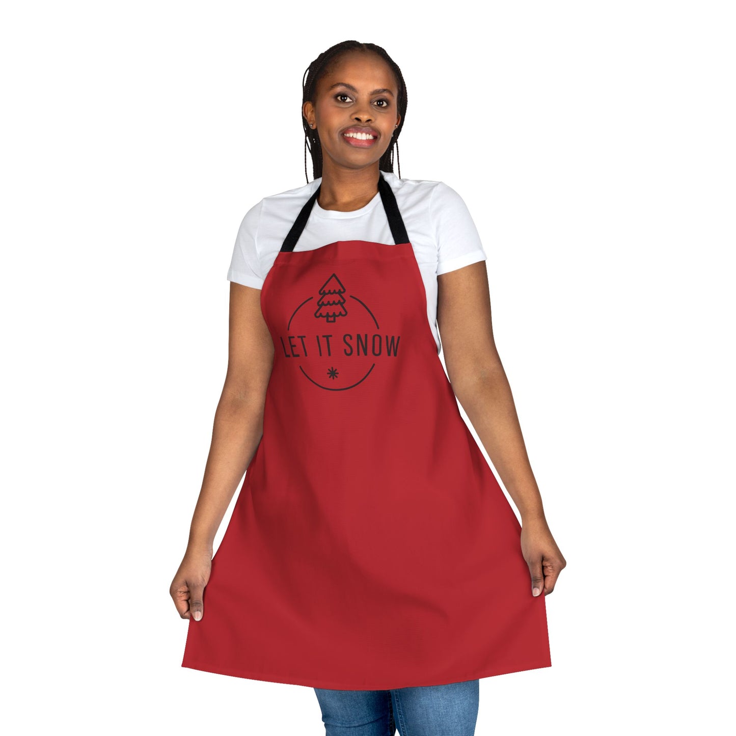 "Let it Snow" Apron, Dark Red