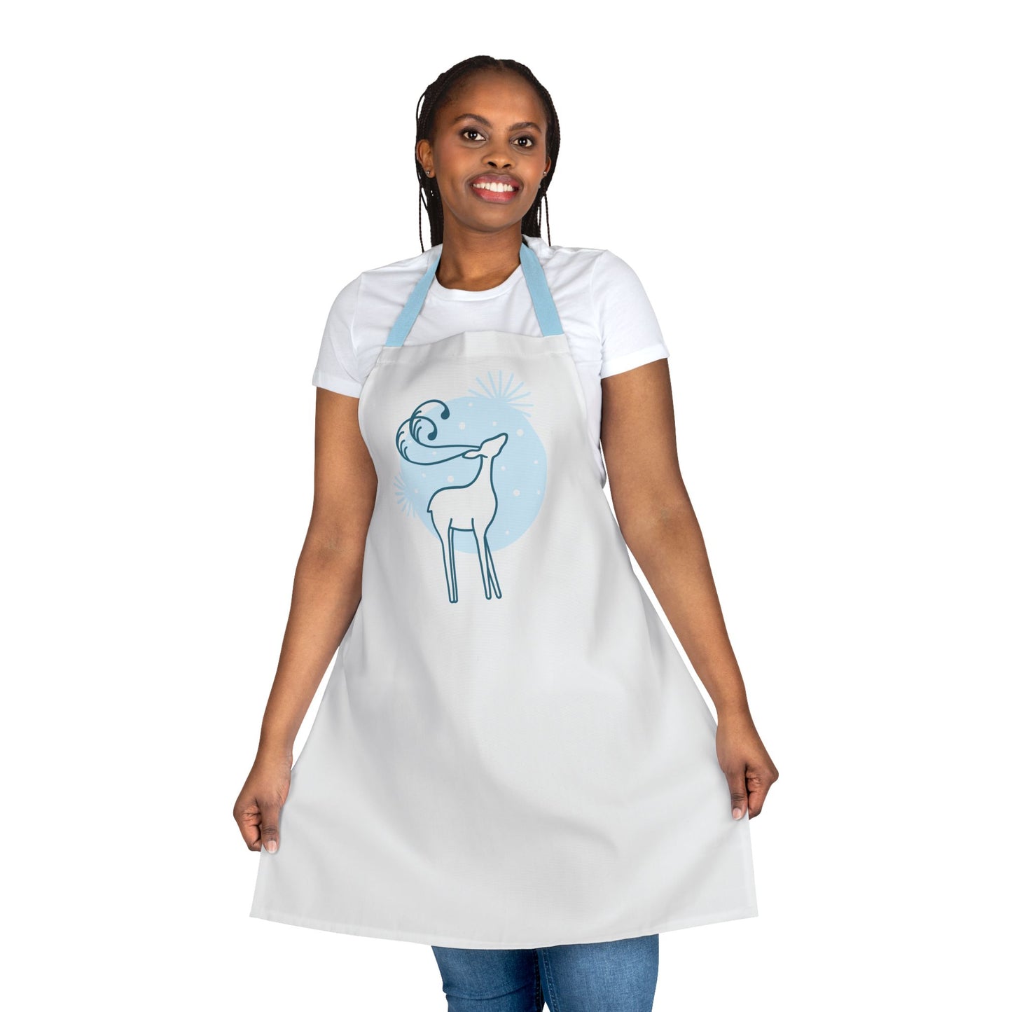 Reindeer Apron, White