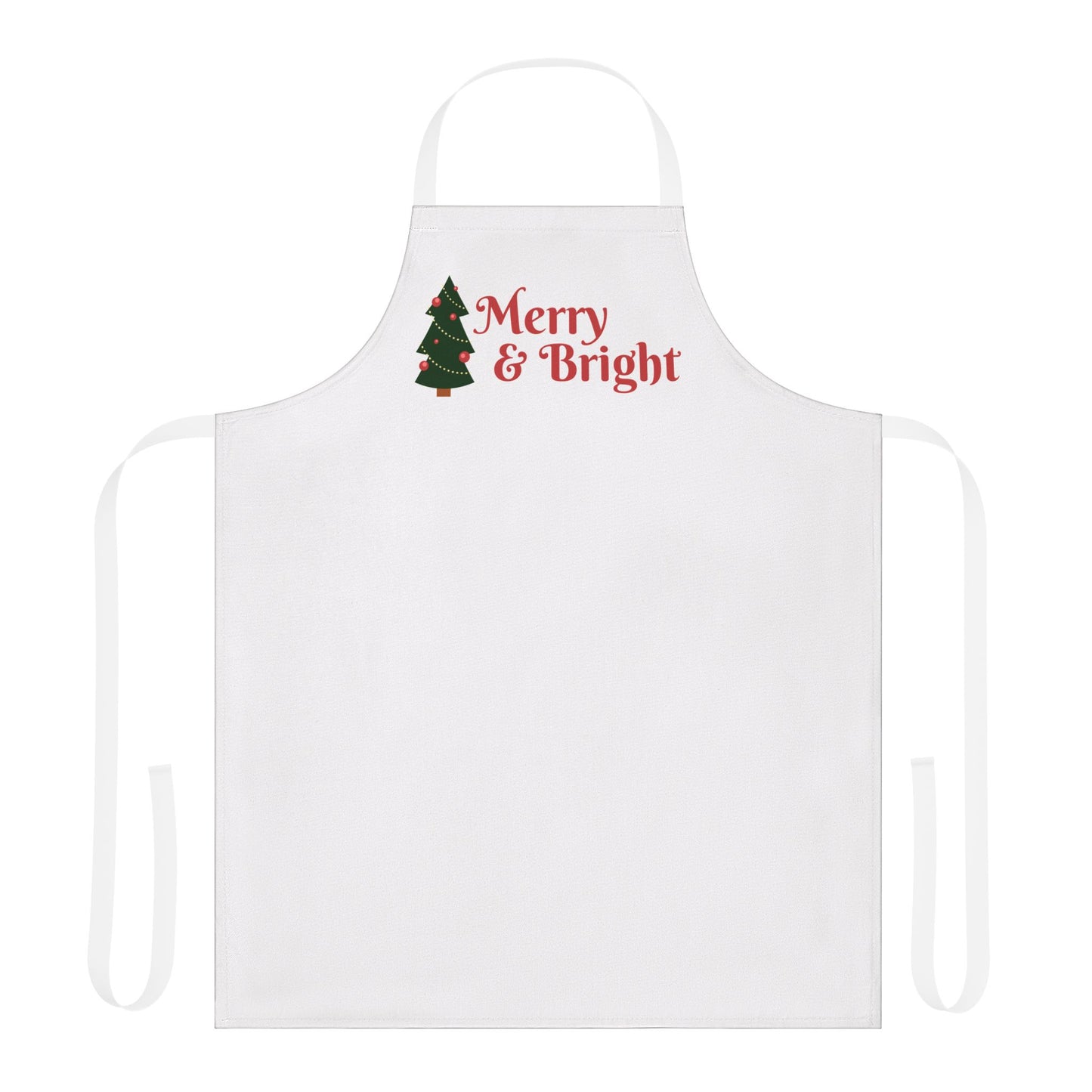 "Merry and Bright" Apron, White