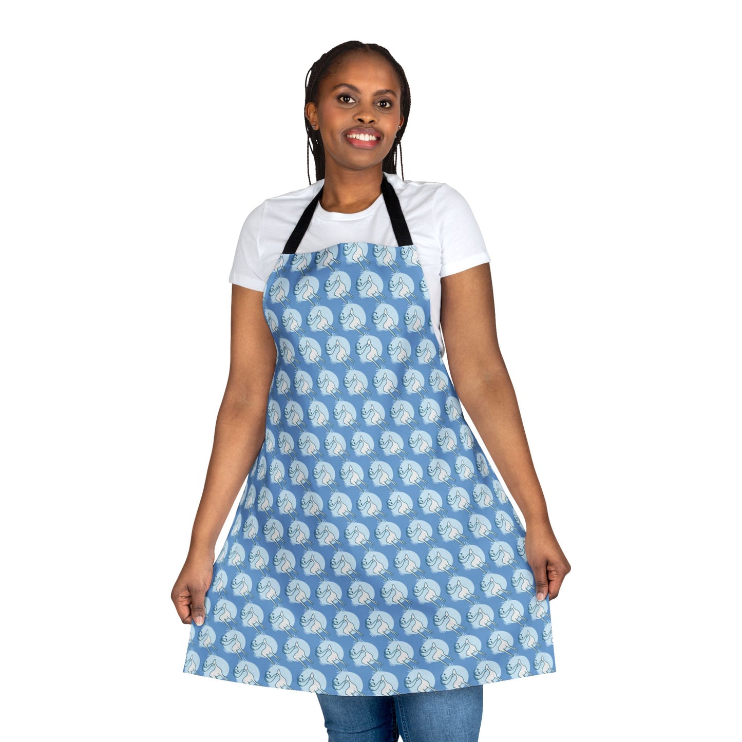 Reindeer Pattern Apron, Light Blue