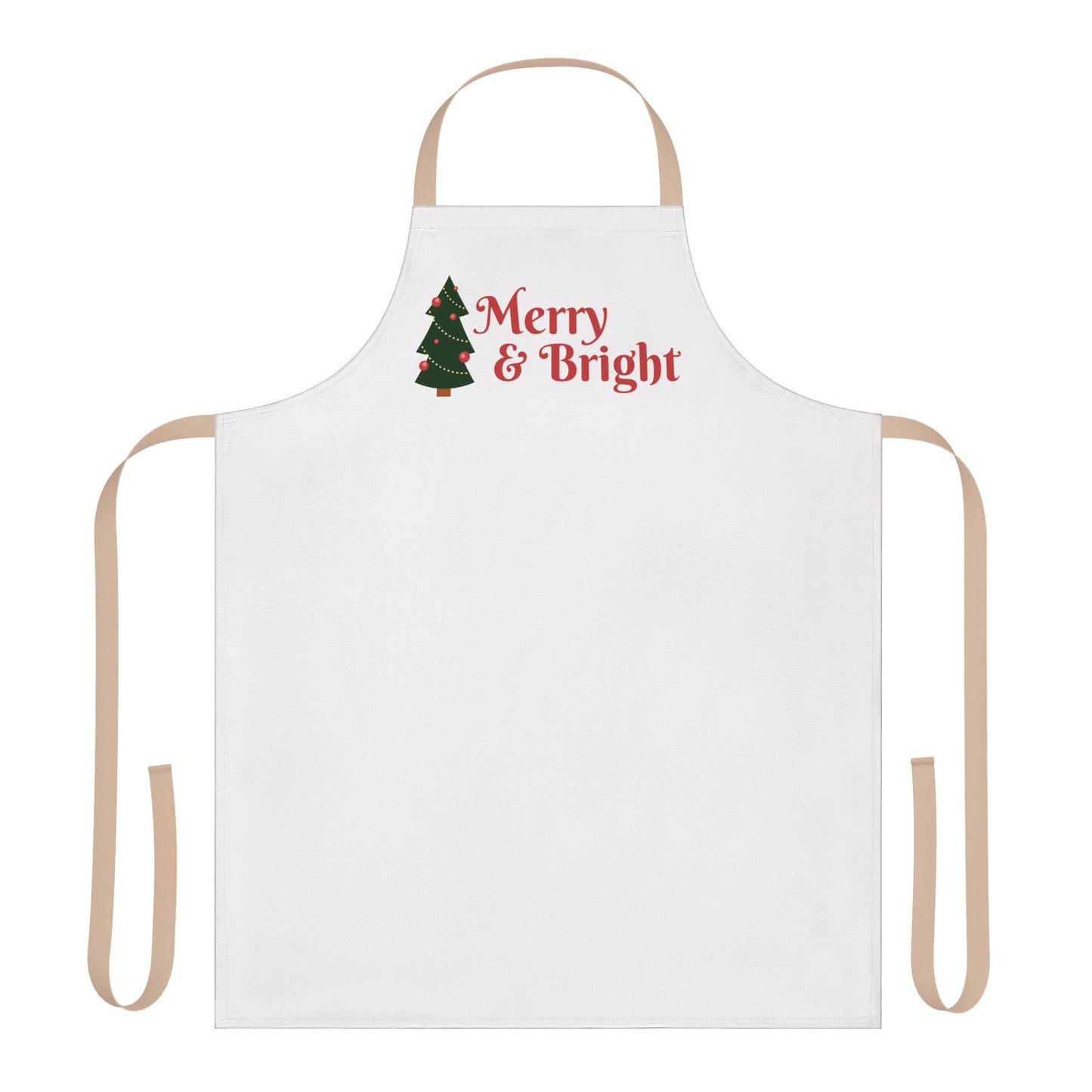 "Merry and Bright" Apron, White