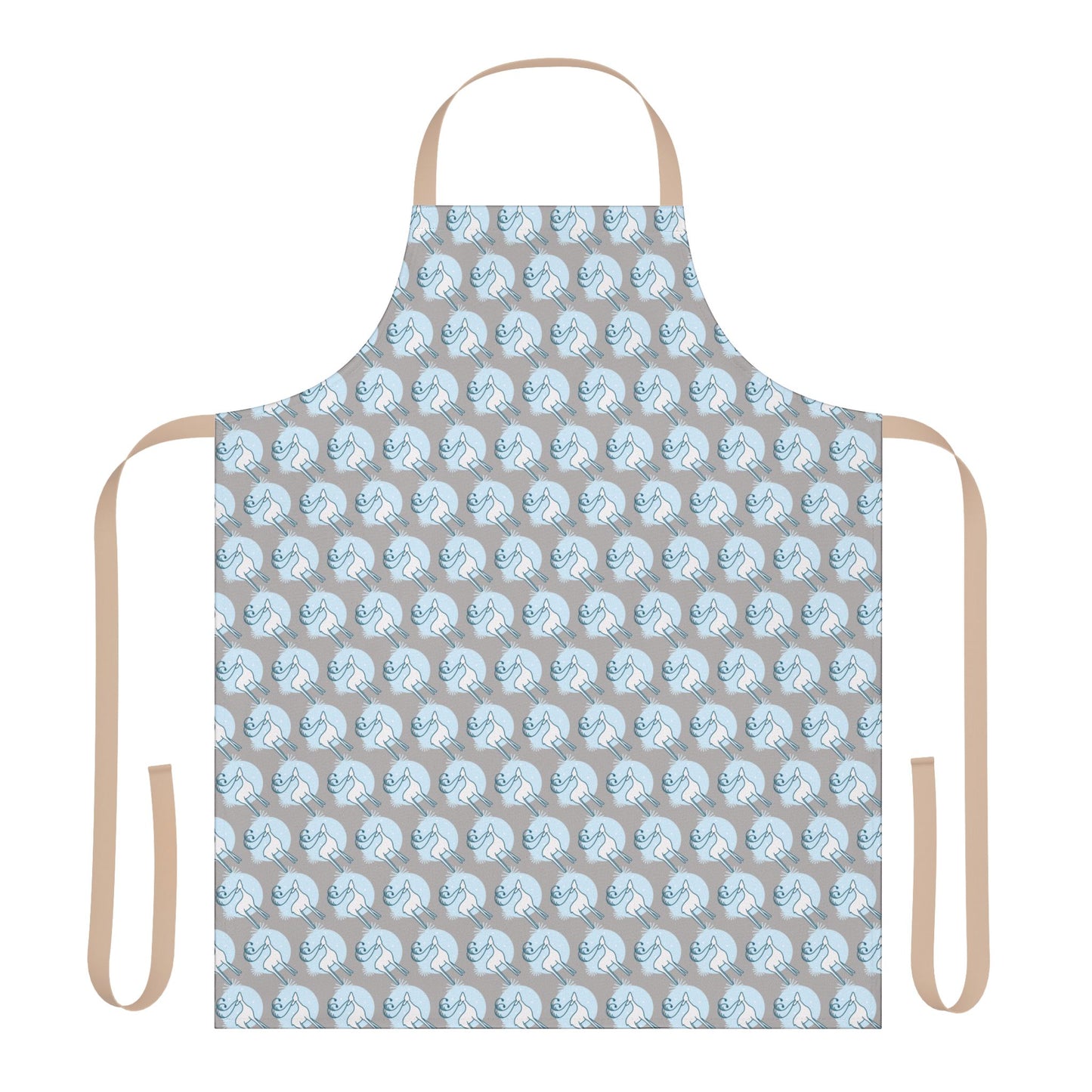 Reindeer Pattern Apron, Light Grey